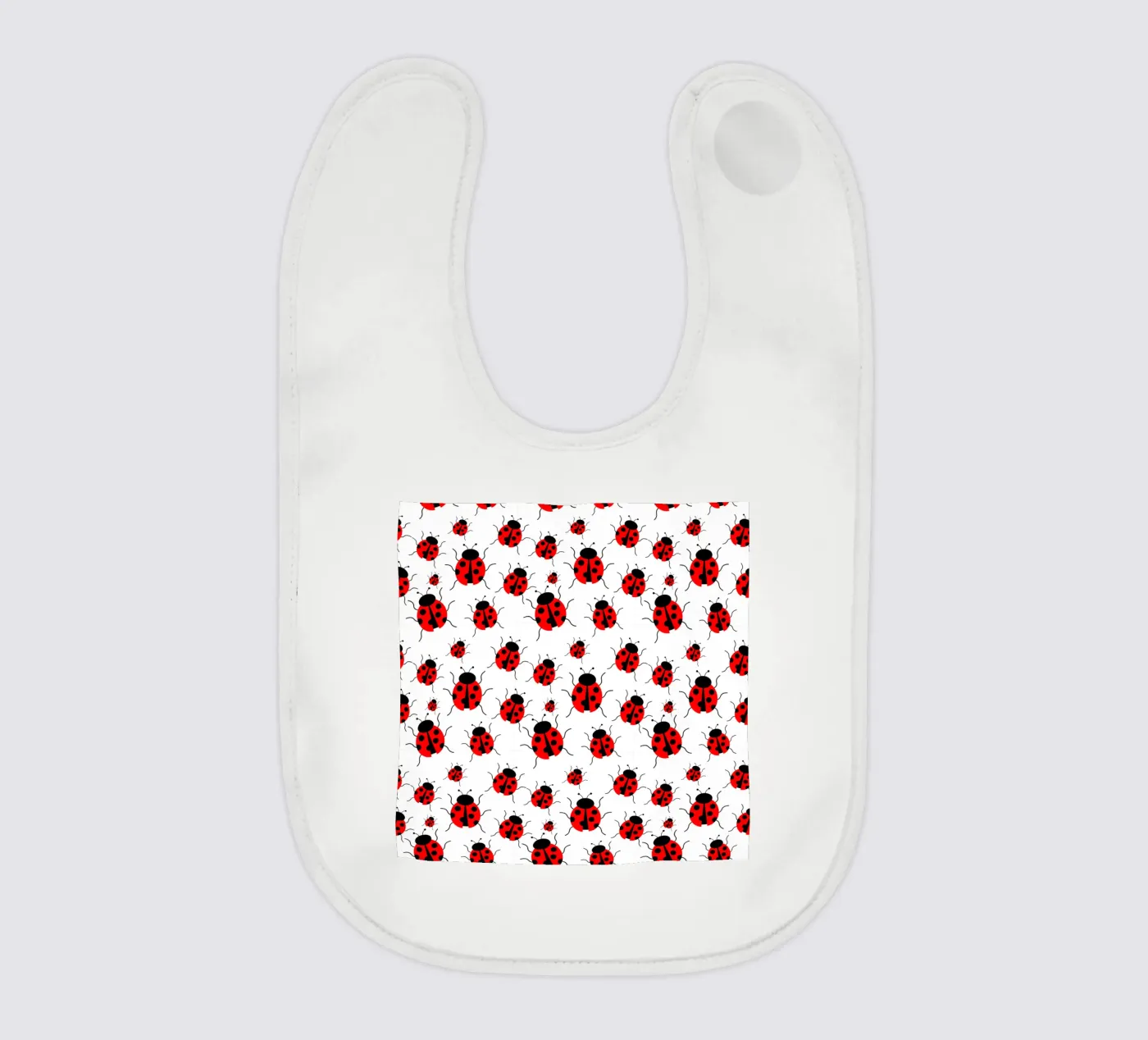 Ladybugs pattern baby bib by baobabprintstore