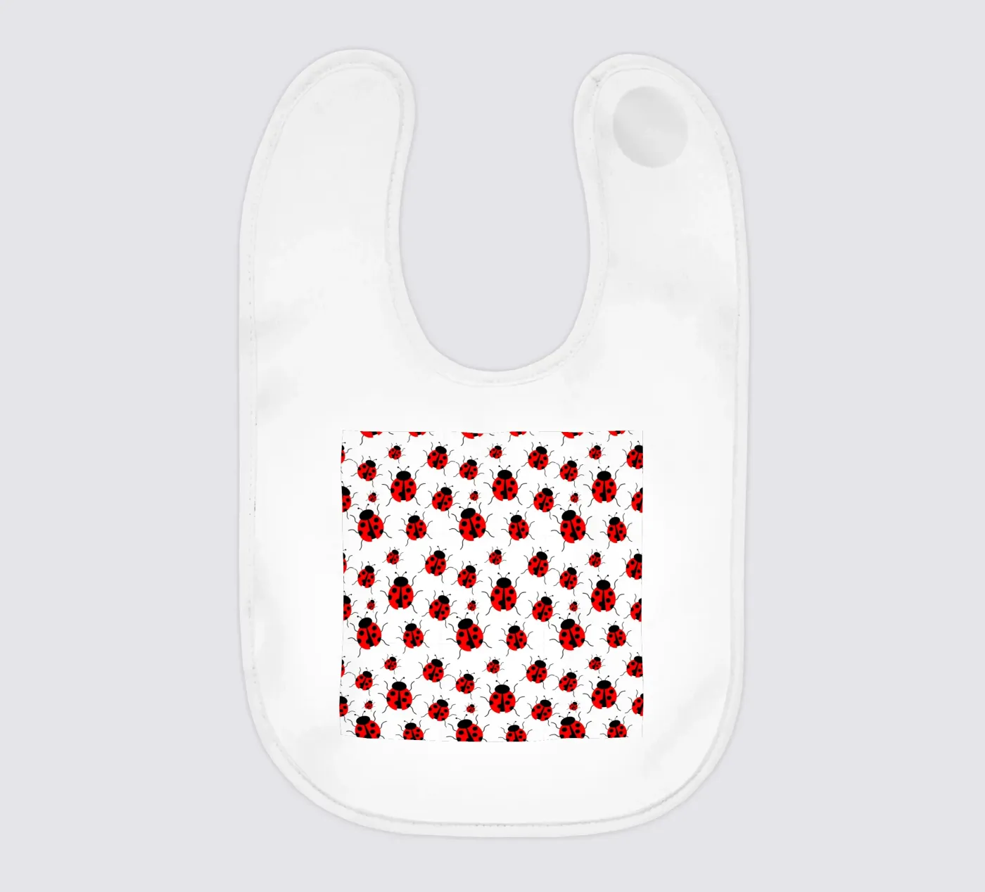 Ladybugs pattern baby bib by baobabprintstore