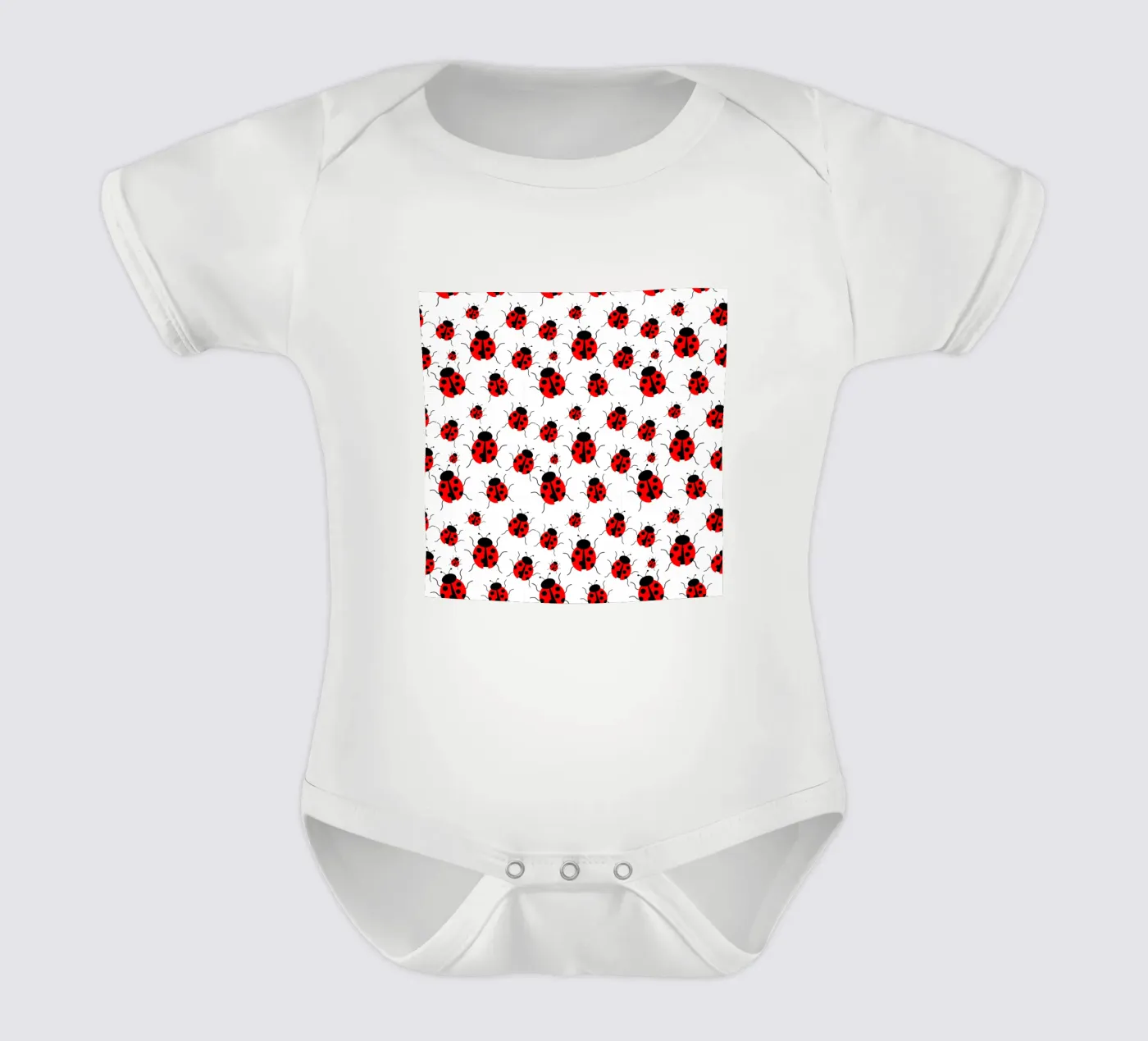 Ladybugs pattern short-sleeve baby romper by baobabprintstore
