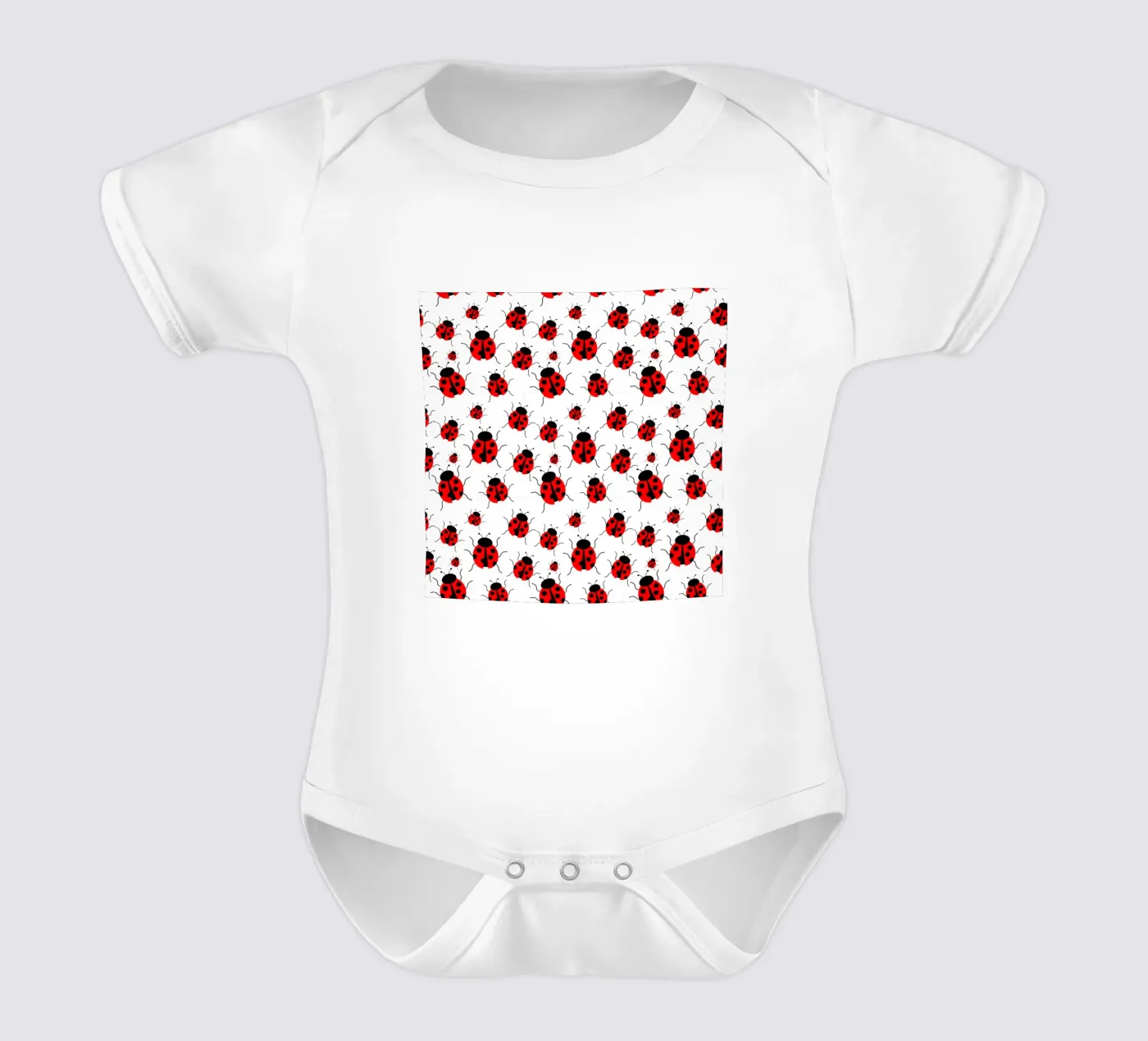 Ladybugs pattern short-sleeve baby romper by baobabprintstore