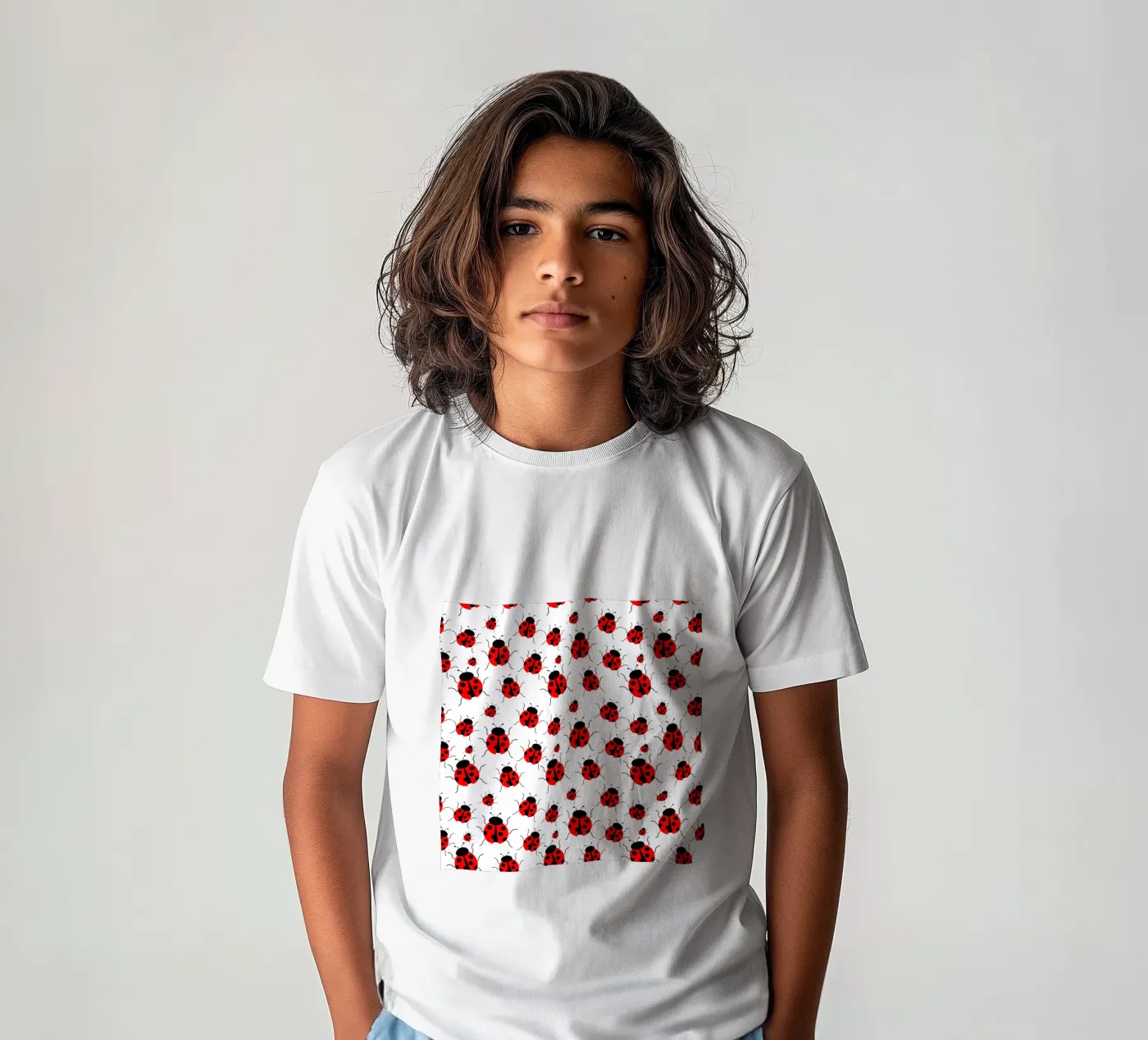 Ladybugs pattern t-shirt bambini da baobabprintstore