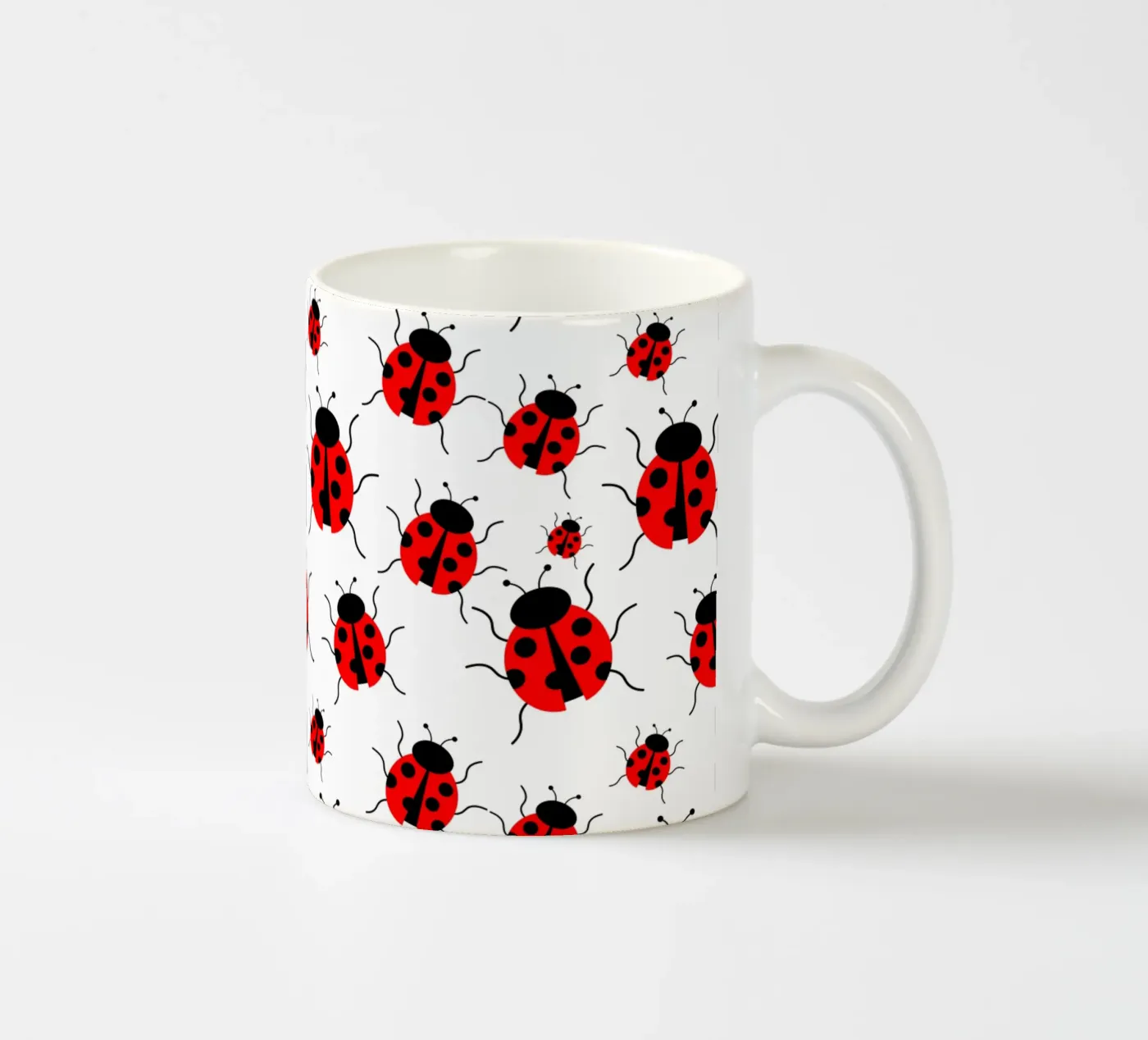 Ladybugs pattern ceramic mug by baobabprintstore