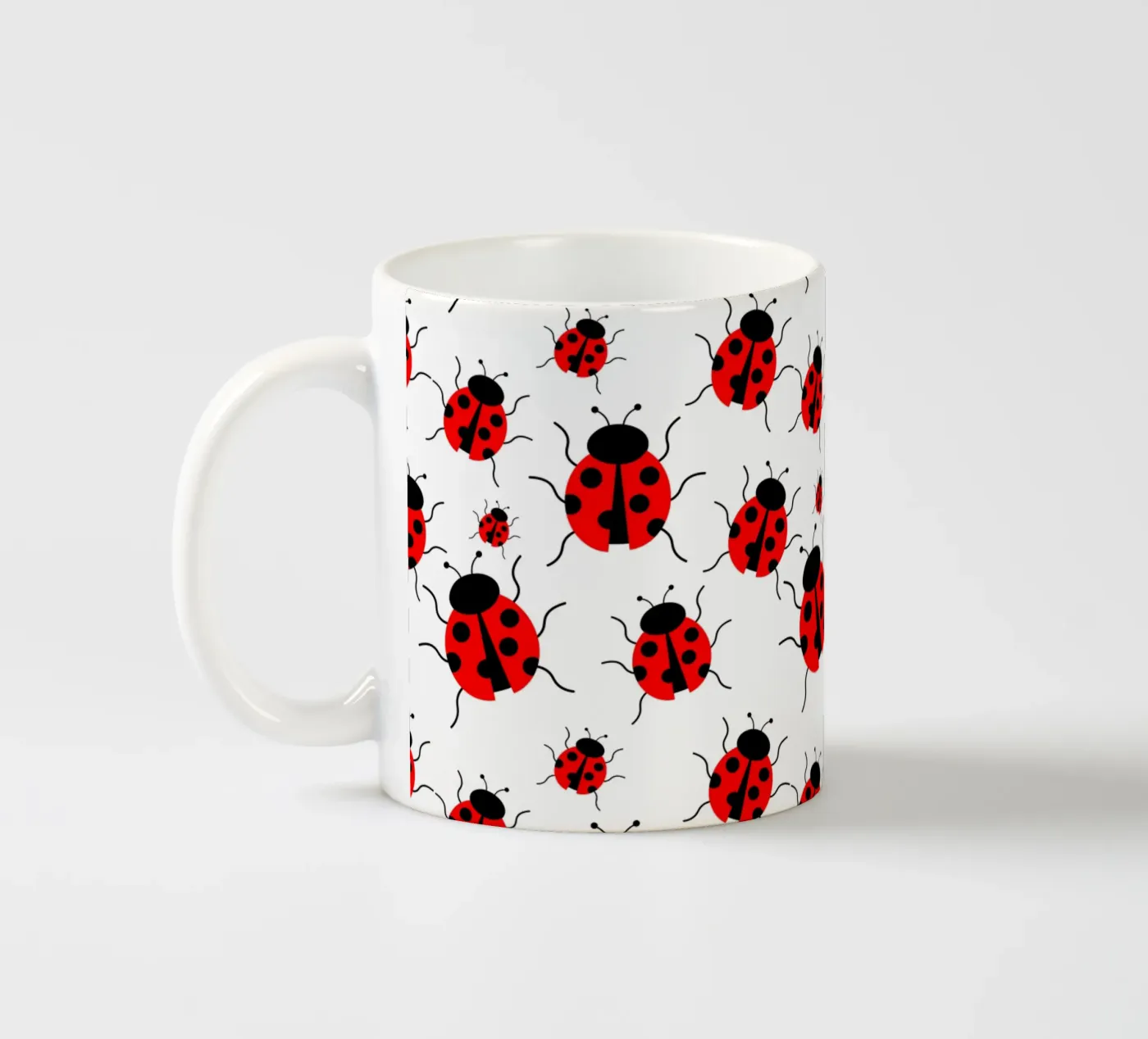 Ladybugs pattern ceramic mug by baobabprintstore