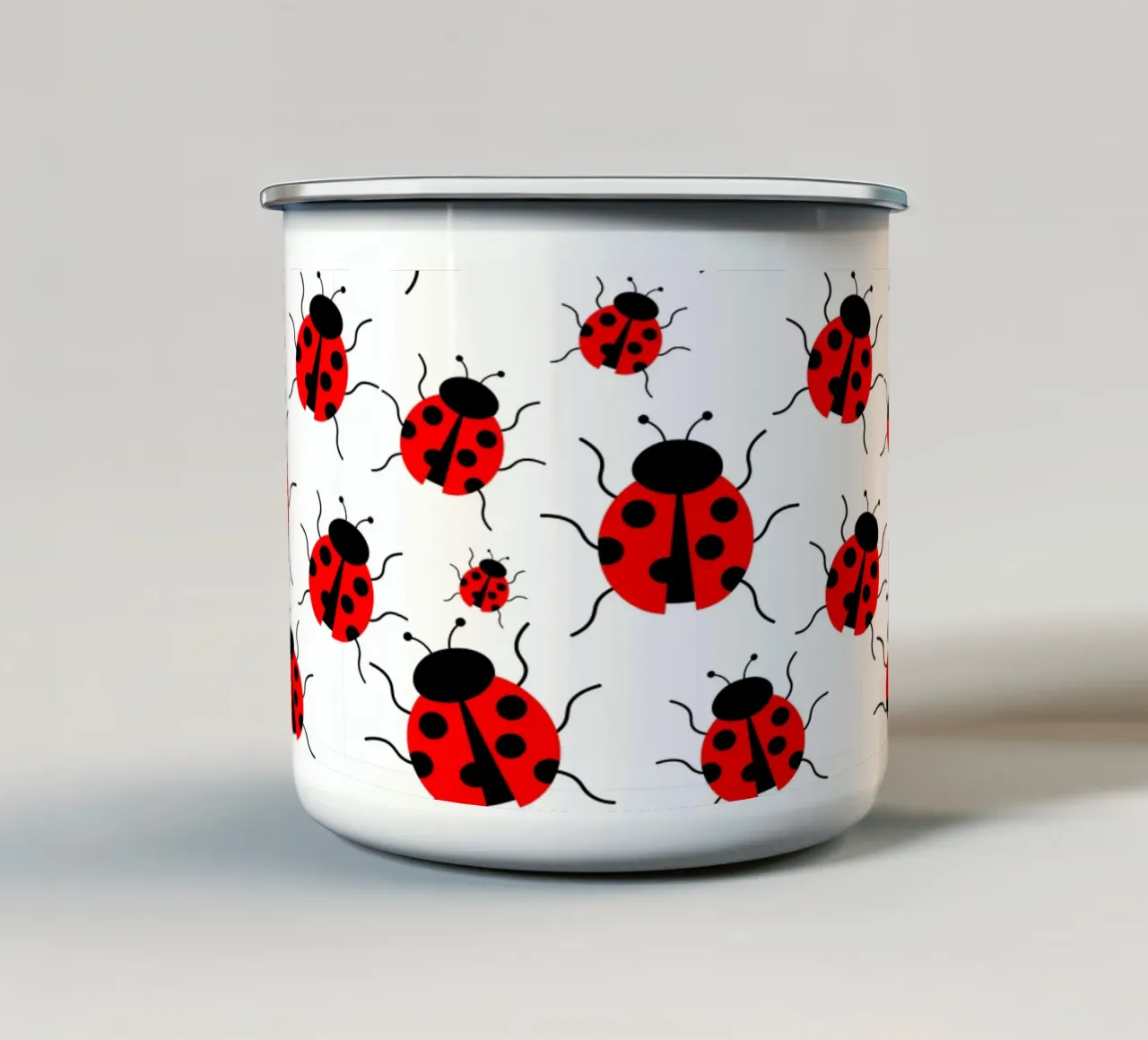 Ladybugs pattern tazza in smalto da baobabprintstore