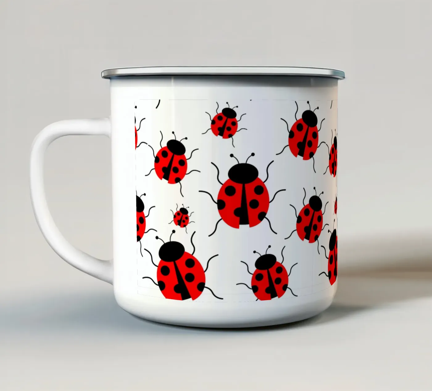 Ladybugs pattern emaille mok van baobabprintstore