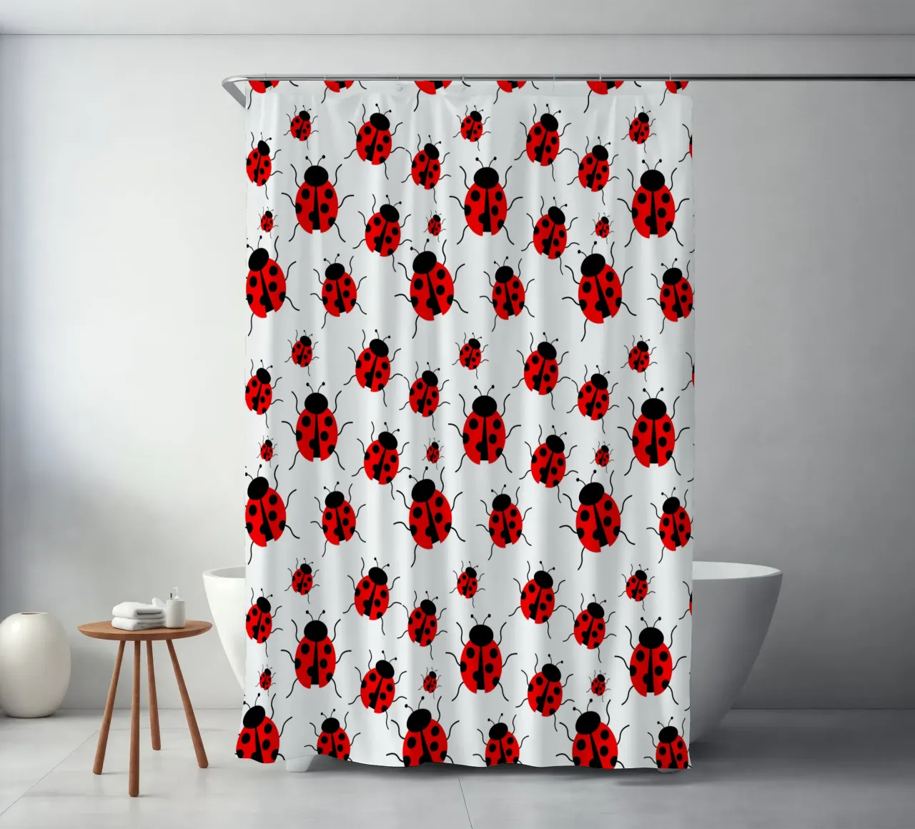 Ladybugs pattern tenda da doccia da baobabprintstore
