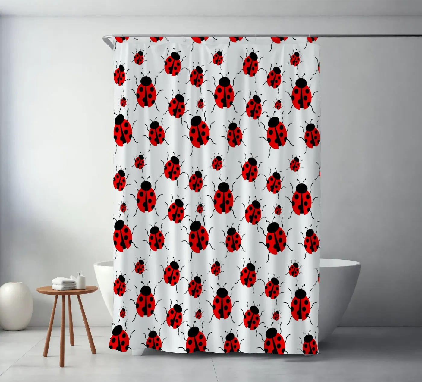 Ladybugs pattern douchegordijn van baobabprintstore
