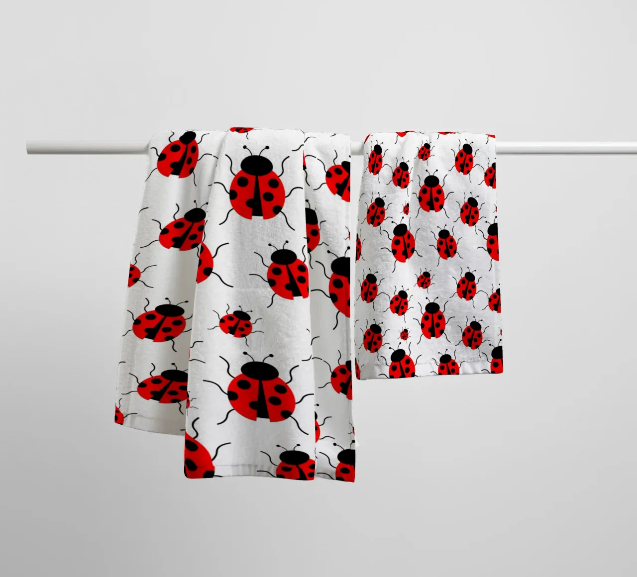Ladybugs pattern asciugamano da bagno da baobabprintstore