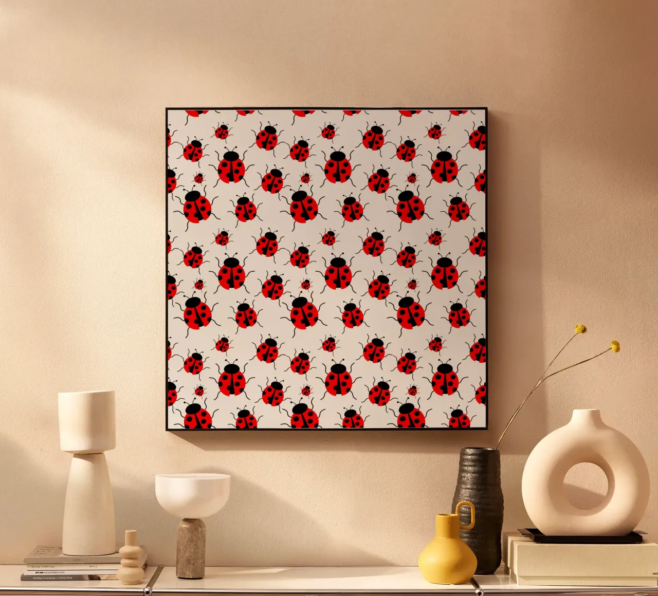 Ladybugs pattern alluminio dibond da baobabprintstore