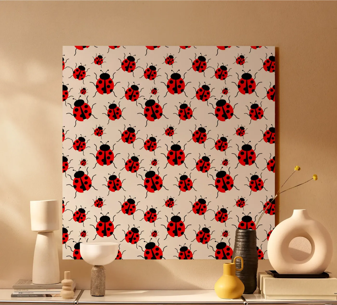 Ladybugs pattern alluminio dibond da baobabprintstore