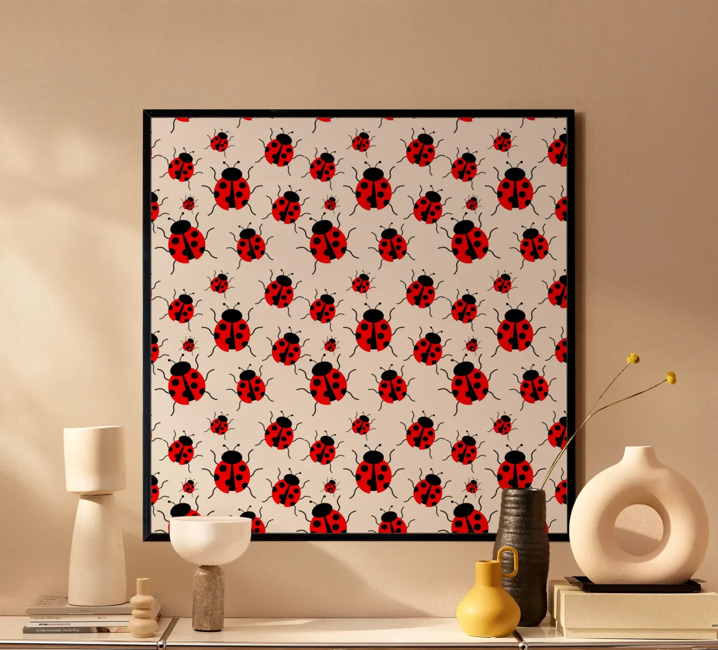 Ladybugs pattern poster de baobabprintstore