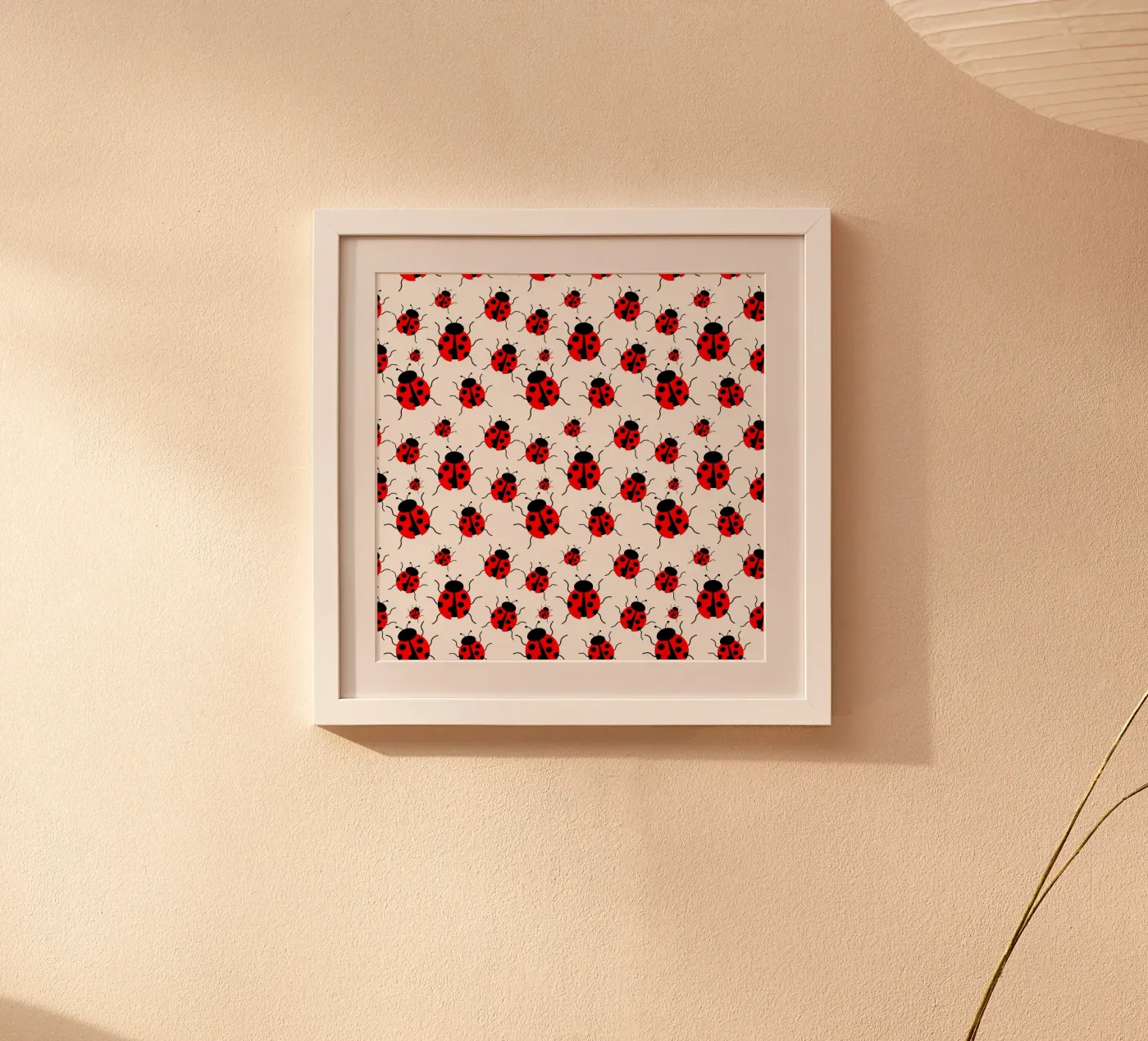 Ladybugs pattern poster van baobabprintstore