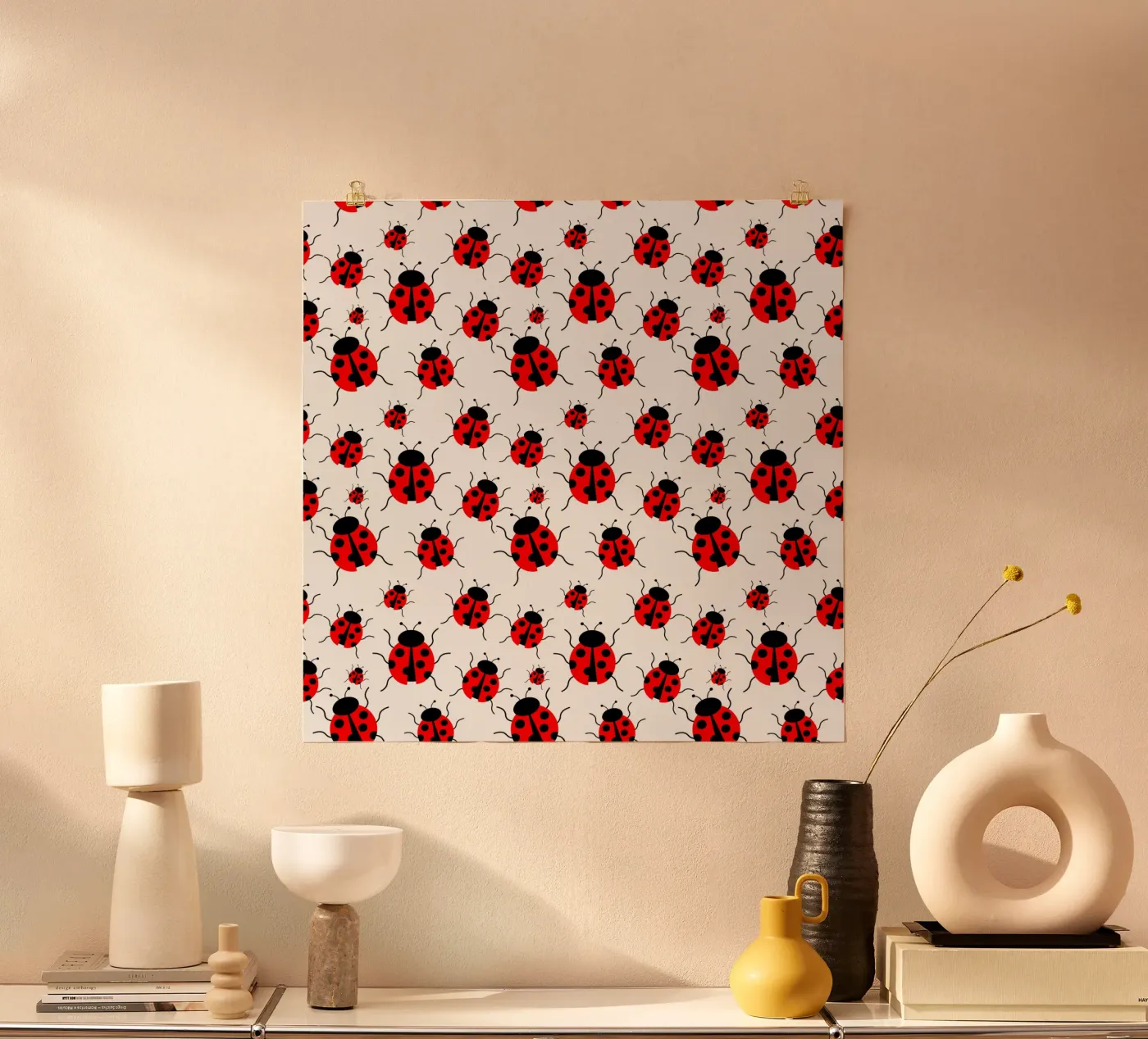 Ladybugs pattern poster de baobabprintstore