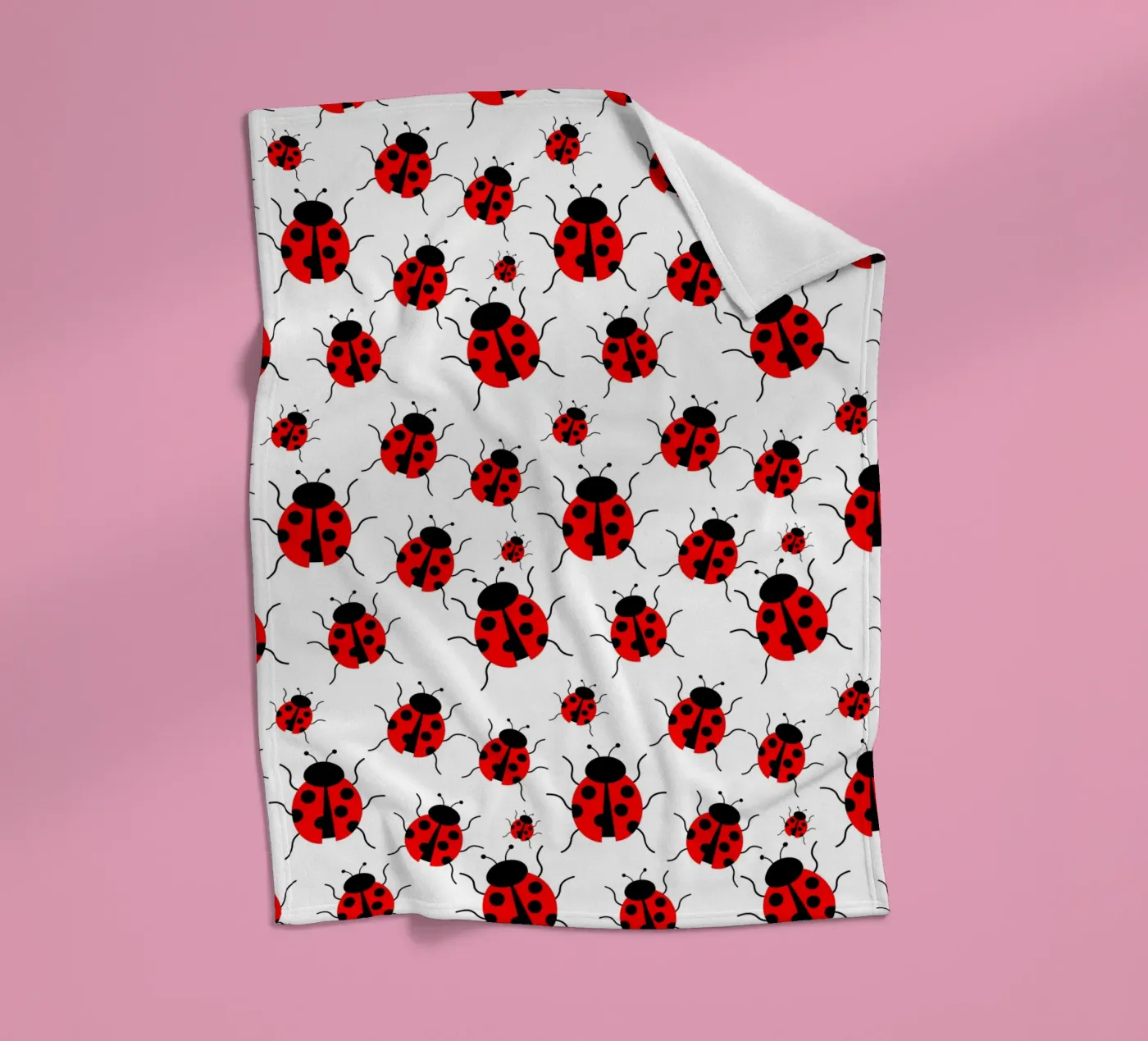 Ladybugs pattern plaid polaire de baobabprintstore