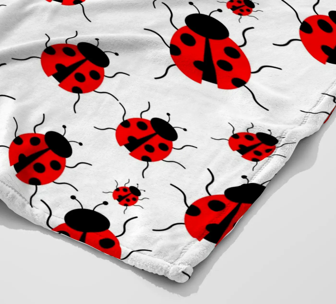 Ladybugs pattern plaid polaire de baobabprintstore