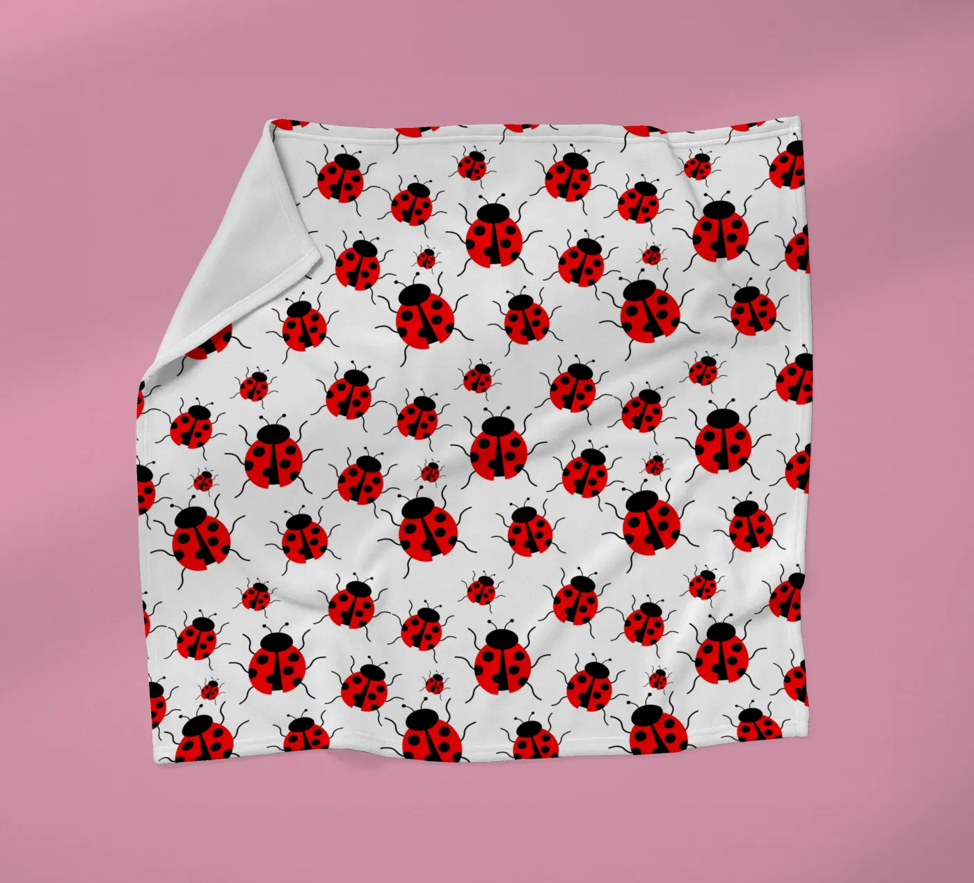 Ladybugs pattern plaid polaire de baobabprintstore