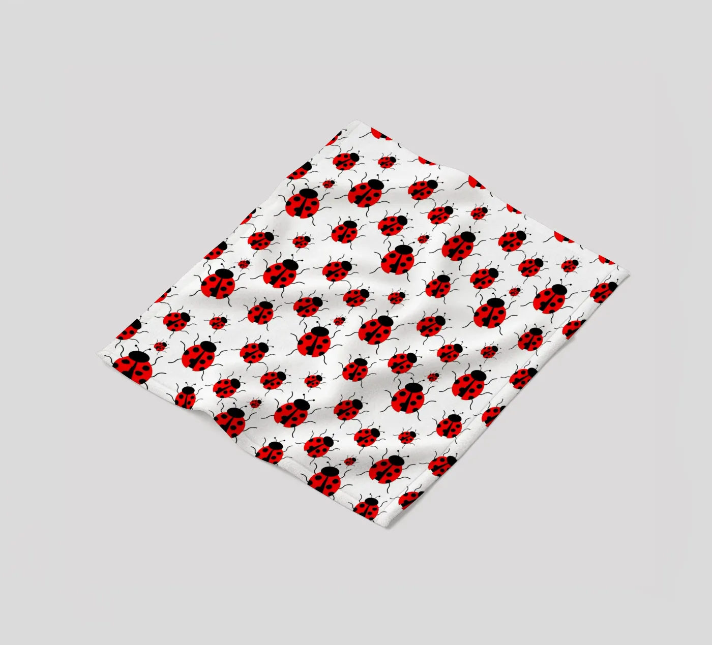 Ladybugs pattern plaid polaire de baobabprintstore