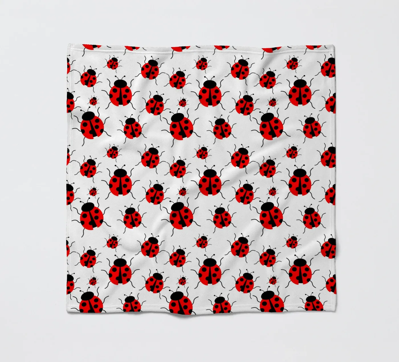 Ladybugs pattern plaid polaire de baobabprintstore