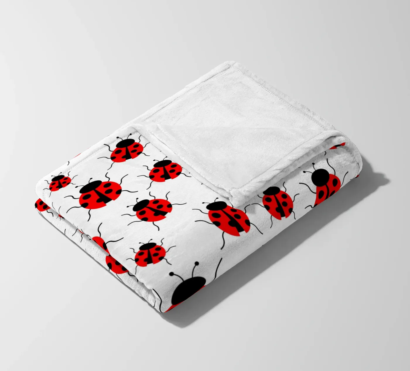 Ladybugs pattern plaid polaire de baobabprintstore