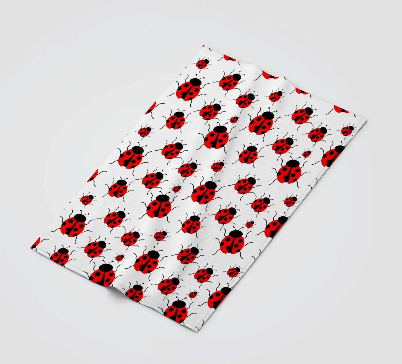 Ladybugs pattern plaid polaire de baobabprintstore