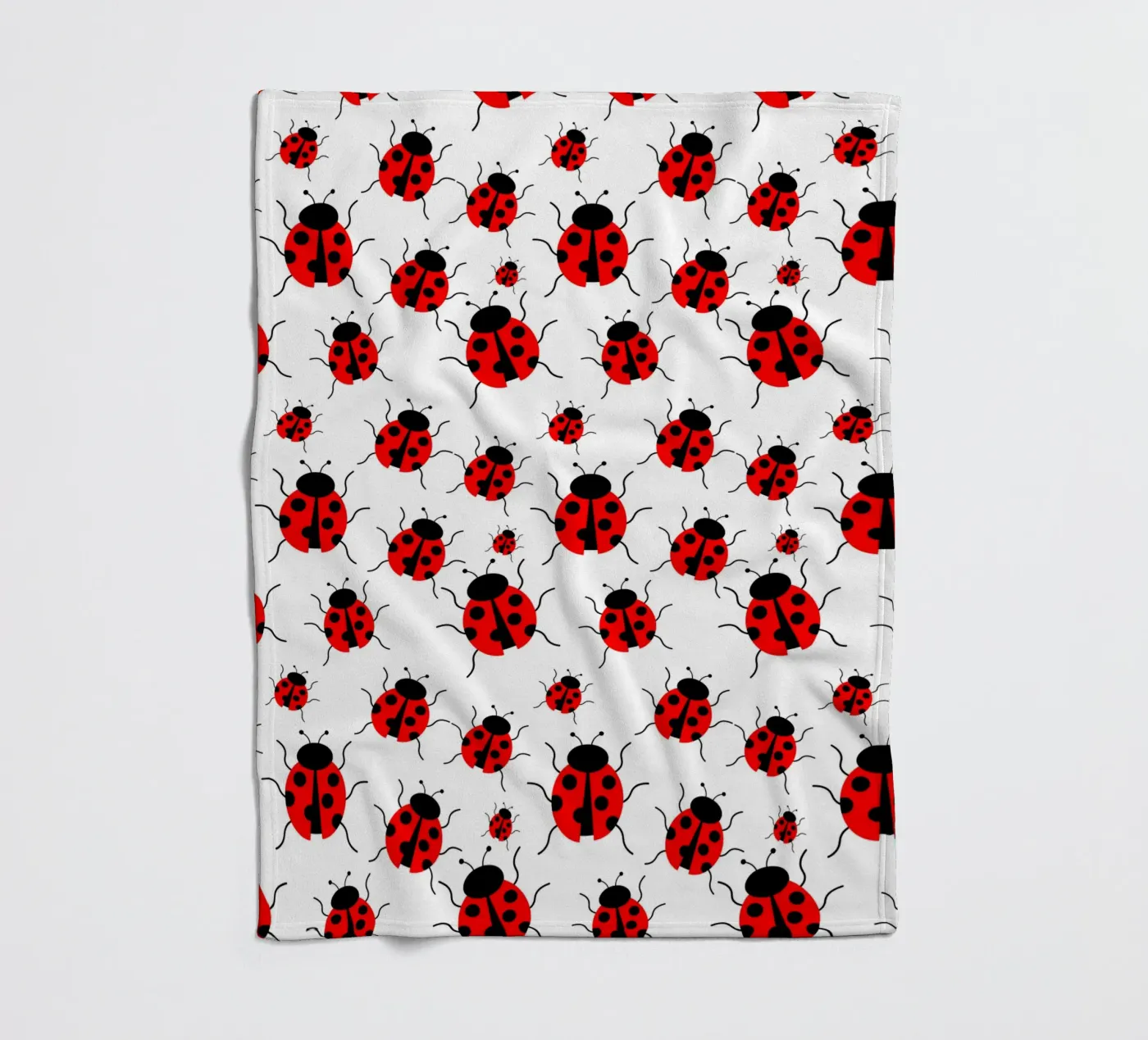 Ladybugs pattern plaid polaire de baobabprintstore