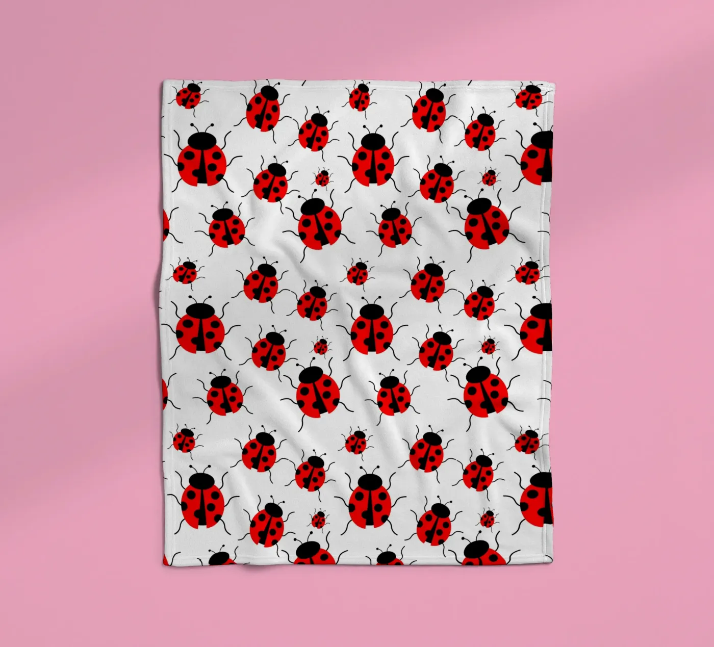 Ladybugs pattern plaid polaire de baobabprintstore