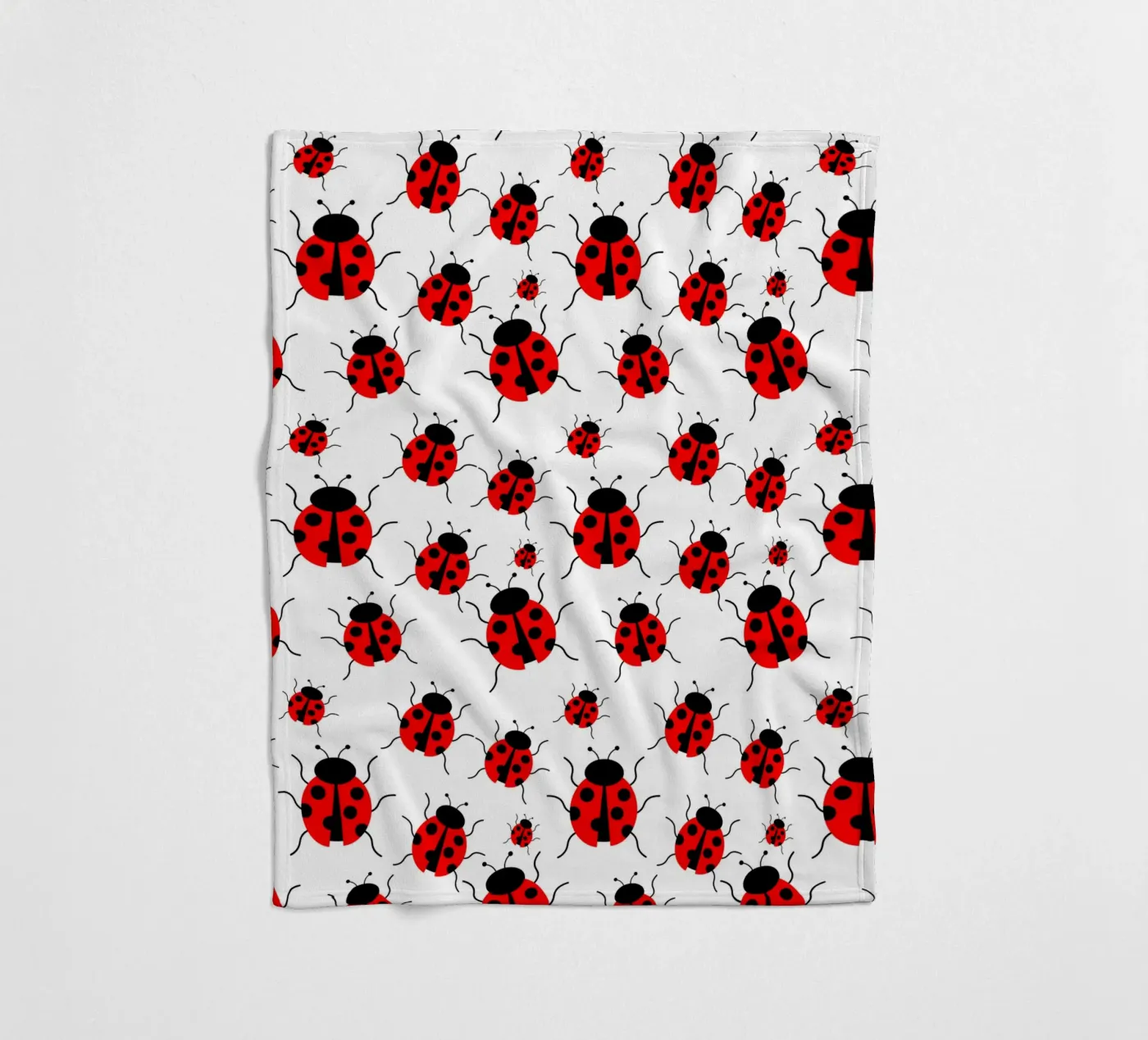 Ladybugs pattern plaid polaire de baobabprintstore