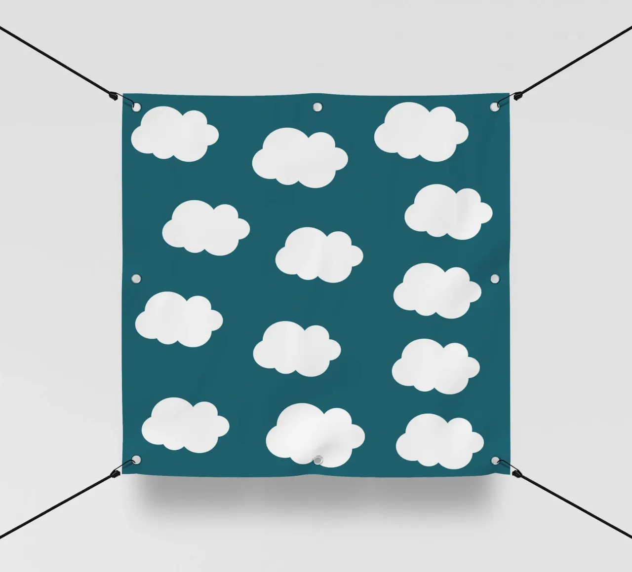 Cute puffy clouds telo in pvc da baobabprintstore