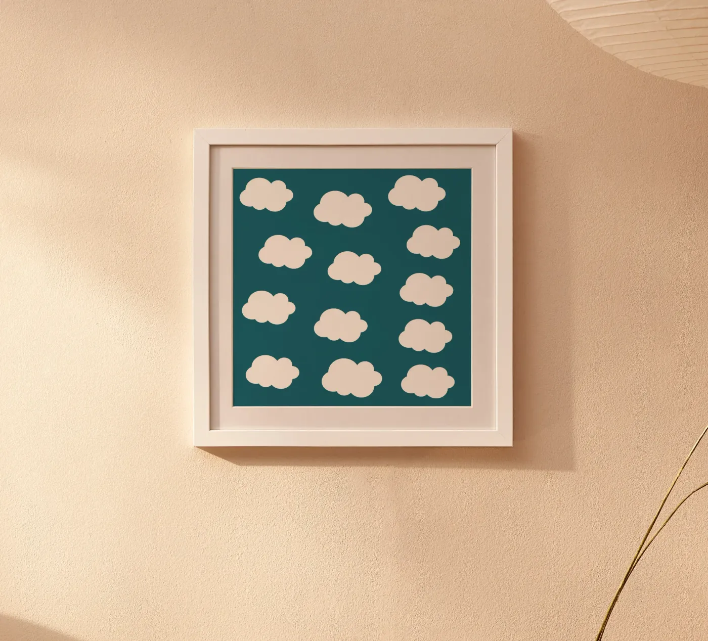 Cute puffy clouds poster by baobabprintstore