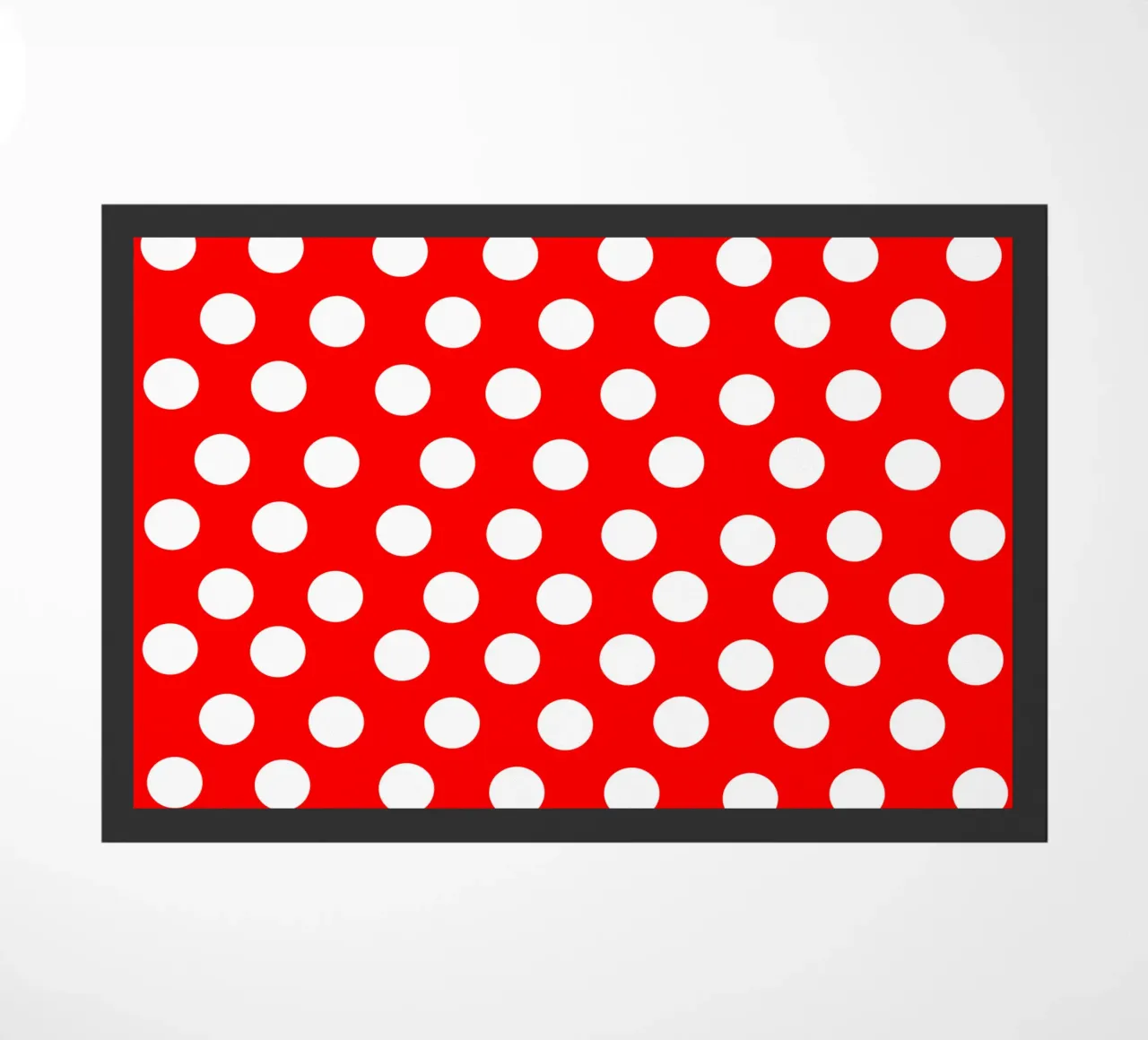 Red polka dots pattern paillasson de baobabprintstore