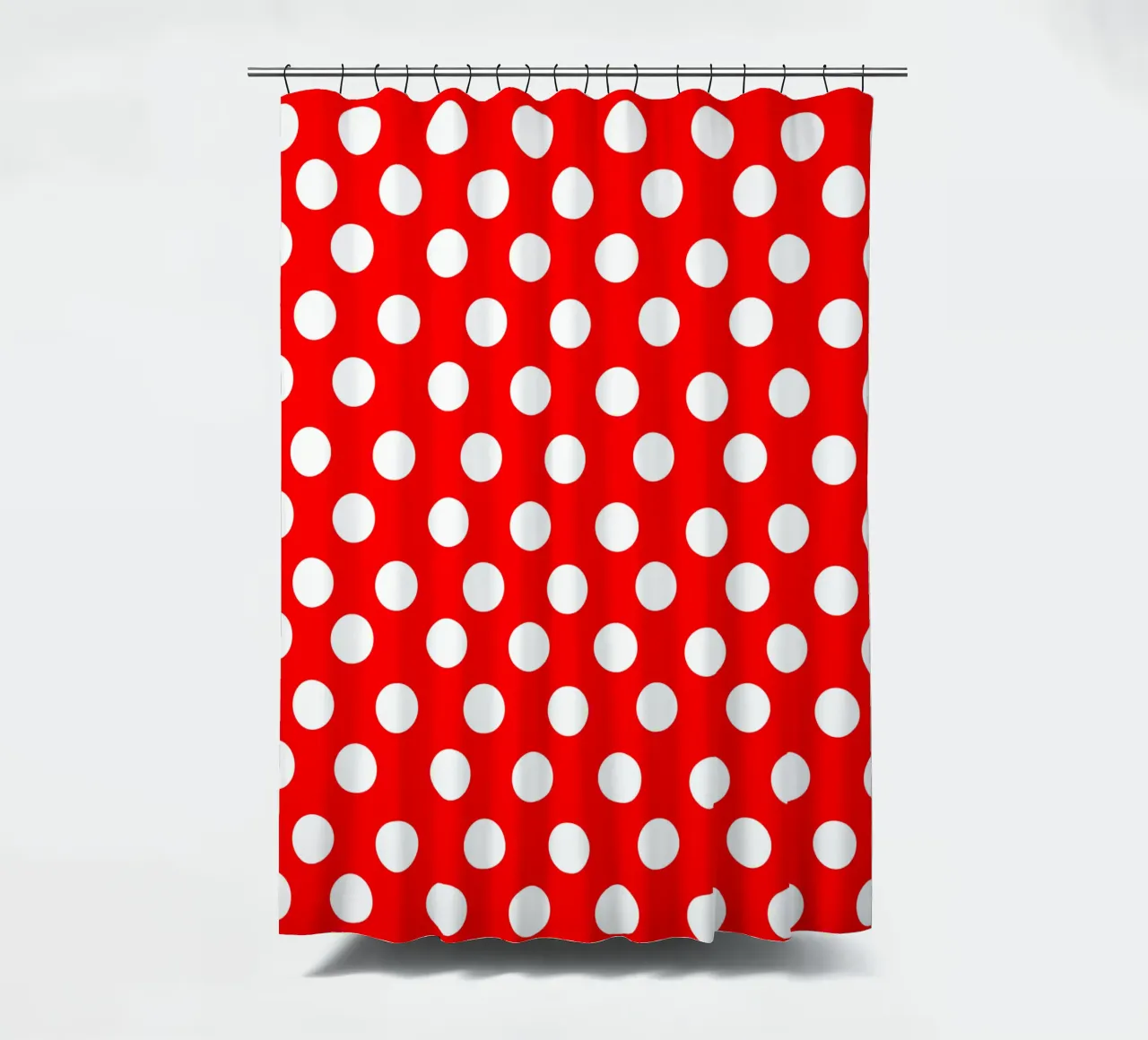 Red polka dots pattern tenda da doccia da baobabprintstore