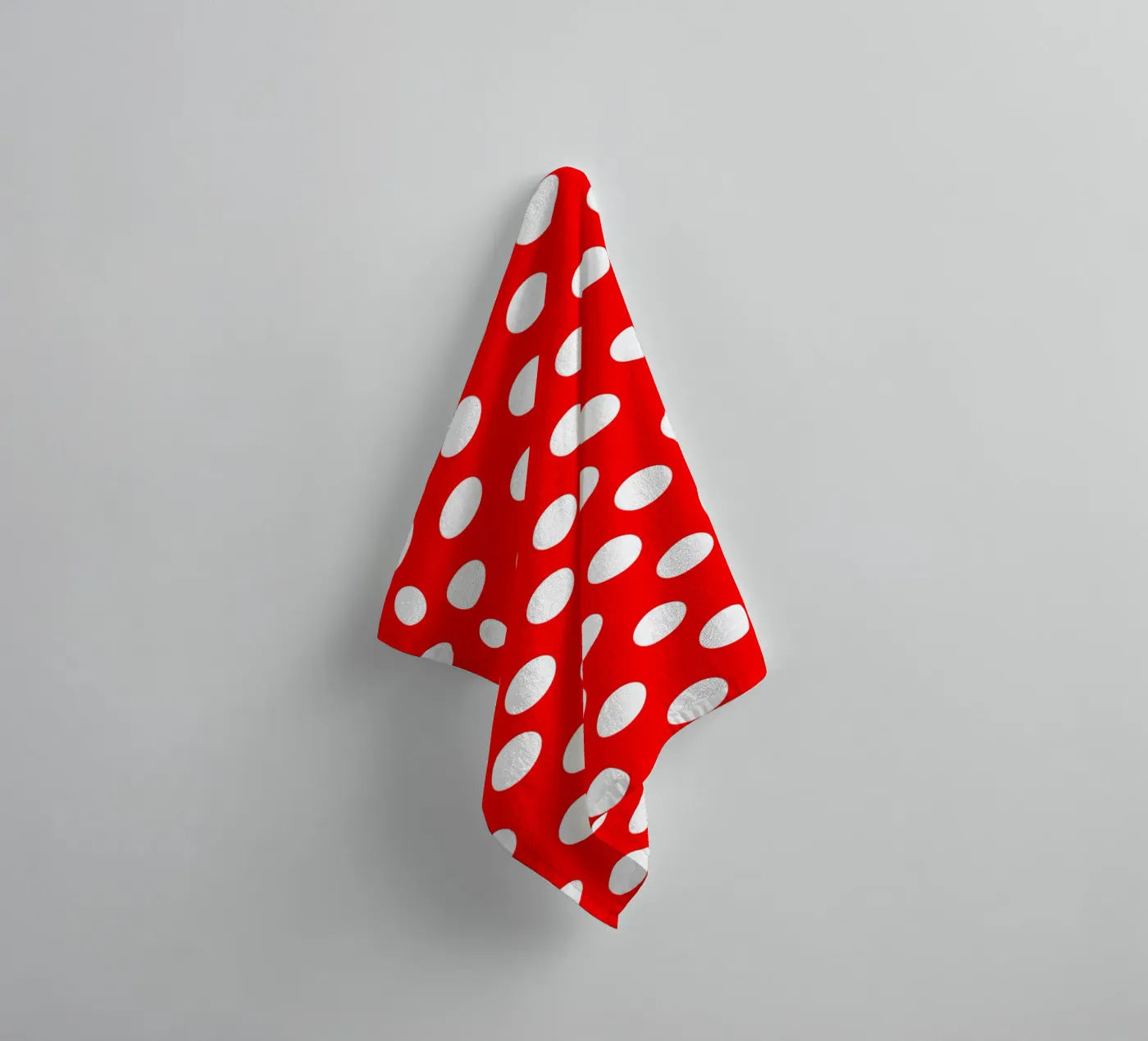 Red polka dots pattern towel by baobabprintstore