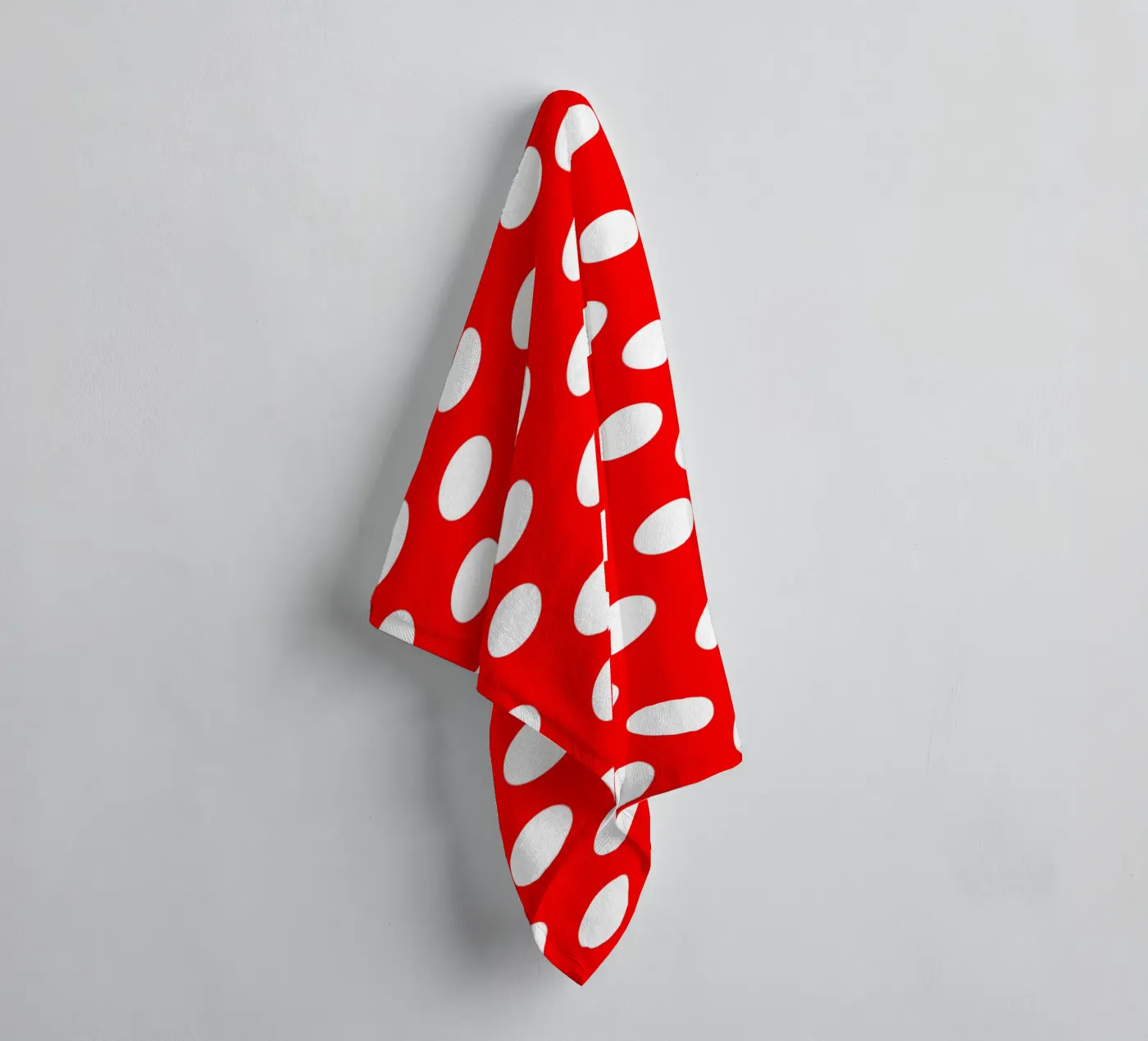 Red polka dots pattern towel by baobabprintstore