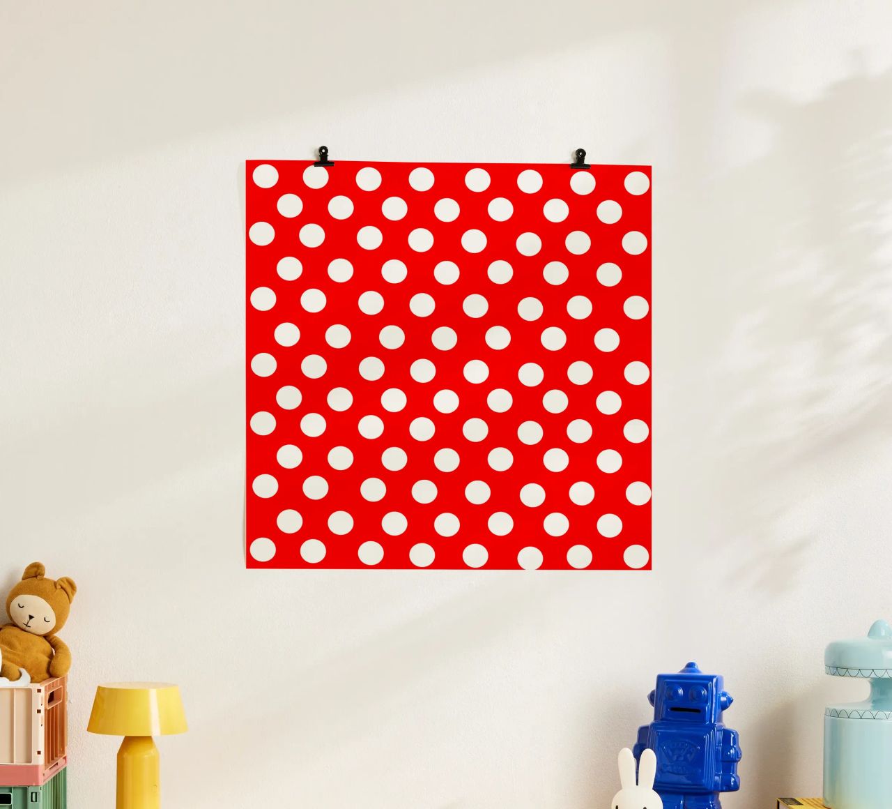 Red polka dots pattern carta hahnemühle da baobabprintstore