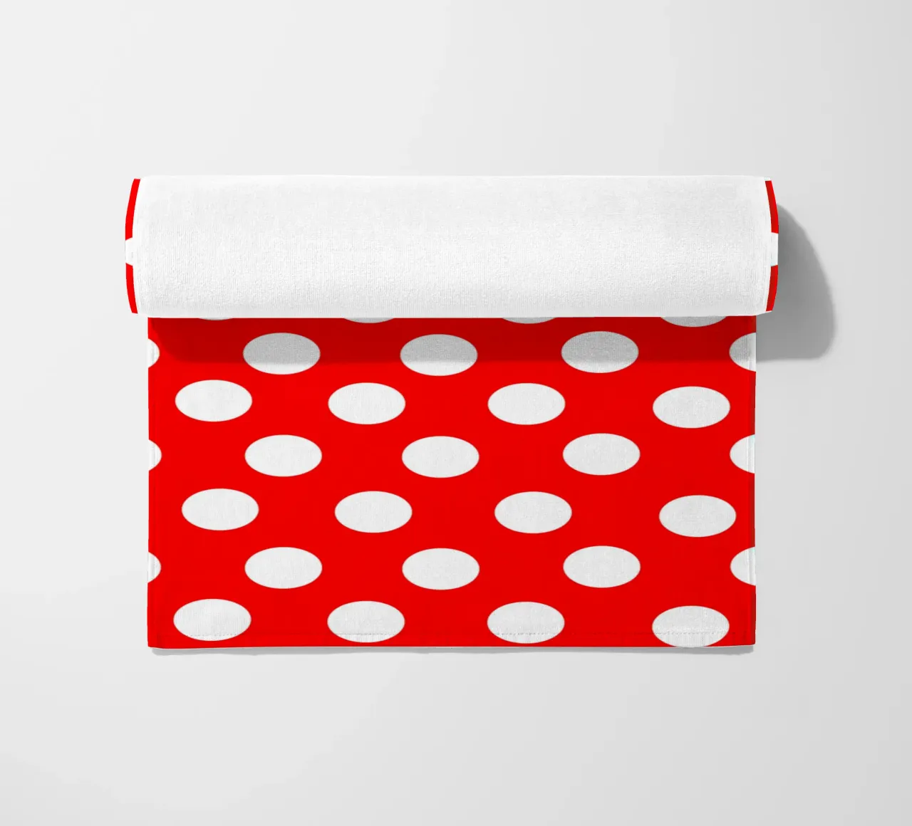 Red polka dots pattern telo mare da baobabprintstore