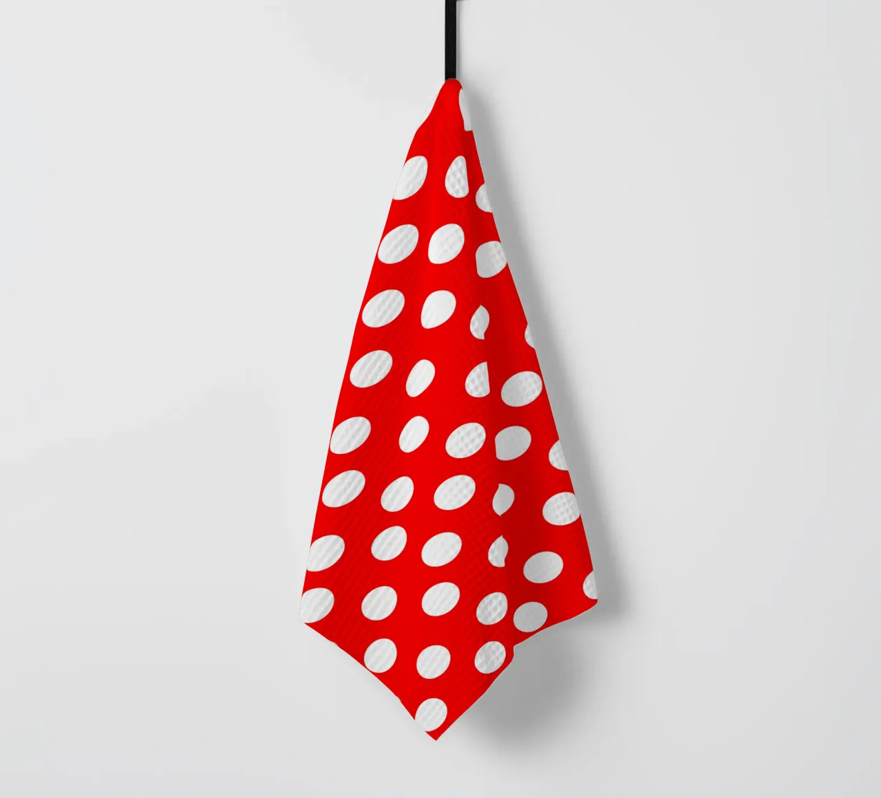 Red polka dots pattern canovaccio da cucina da baobabprintstore