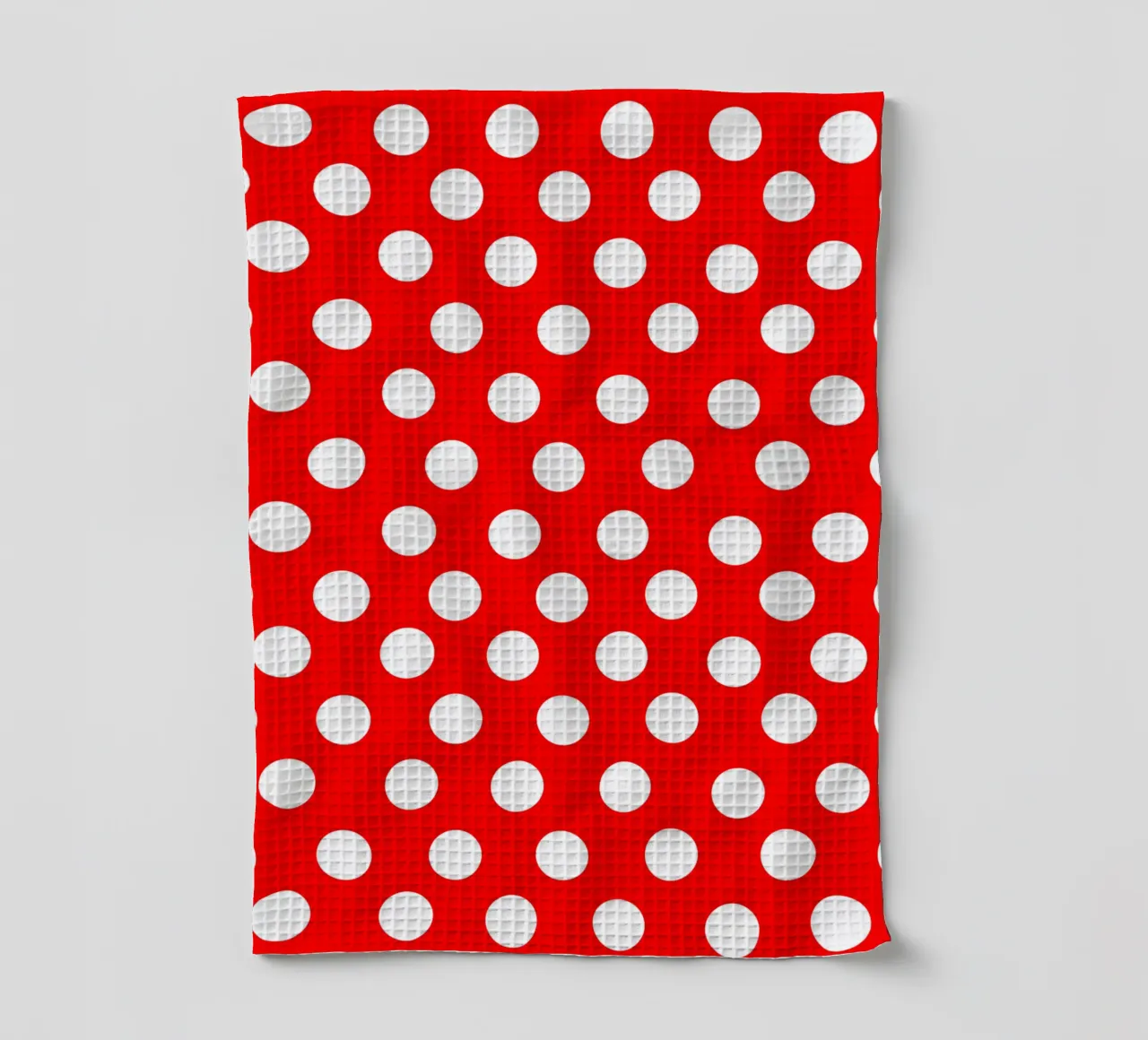 Red polka dots pattern canovaccio da cucina da baobabprintstore