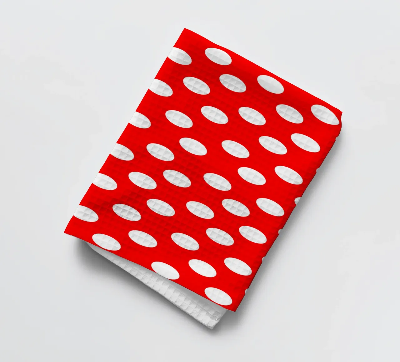 Red polka dots pattern canovaccio da cucina da baobabprintstore