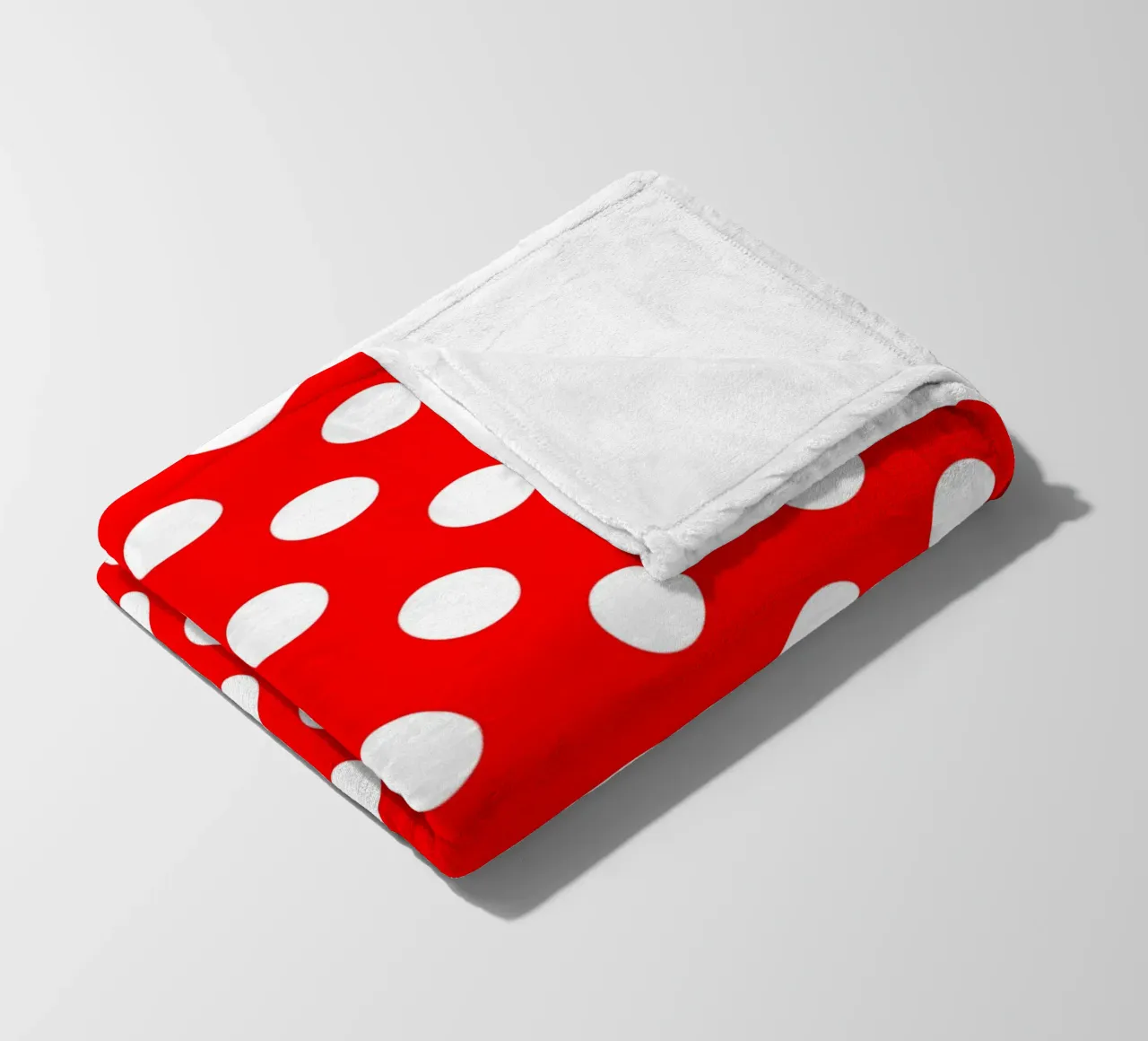 Red polka dots pattern Fleecedecke von baobabprintstore