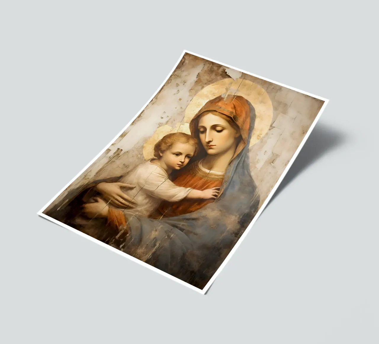 Mutter Gottes mit Kind Stickerbogen von Carinaprint