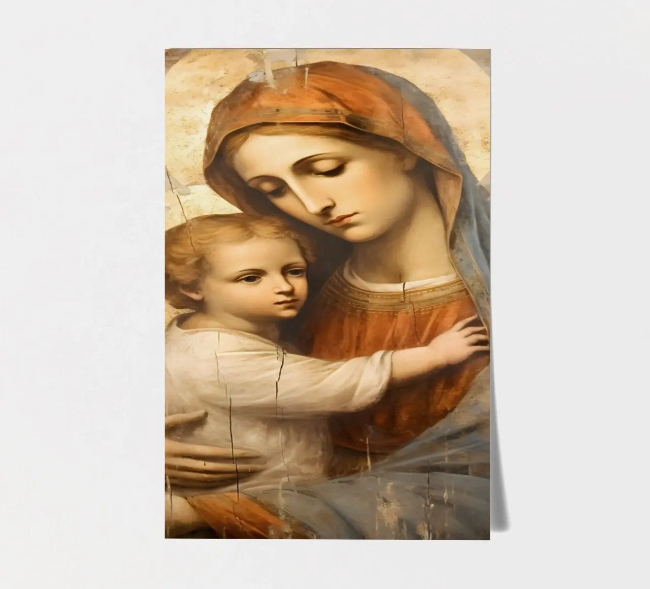 Mutter Gottes mit Kind Stickerbogen von Carinaprint