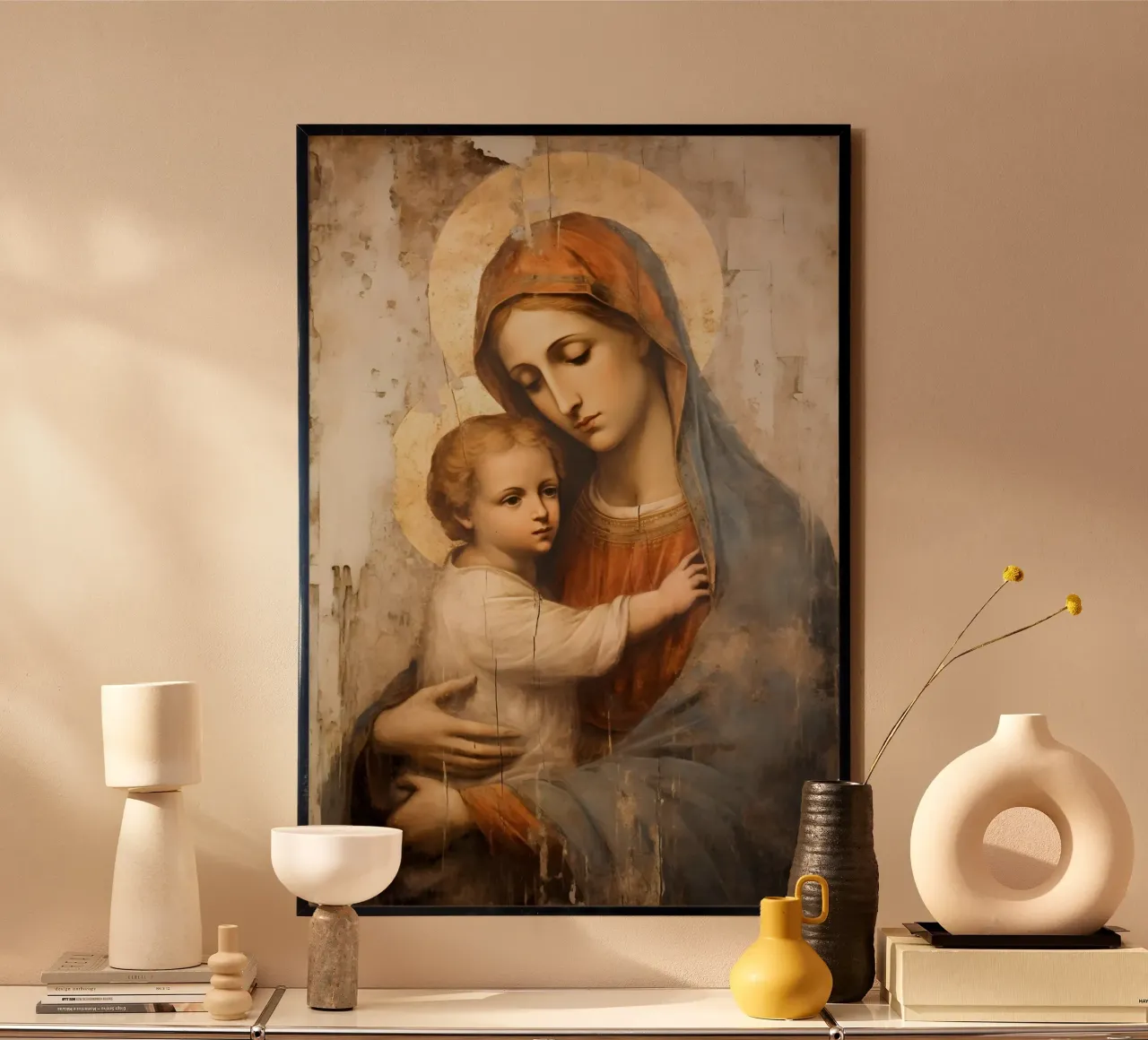 Mutter Gottes mit Kind Hahnemühle von Carinaprint