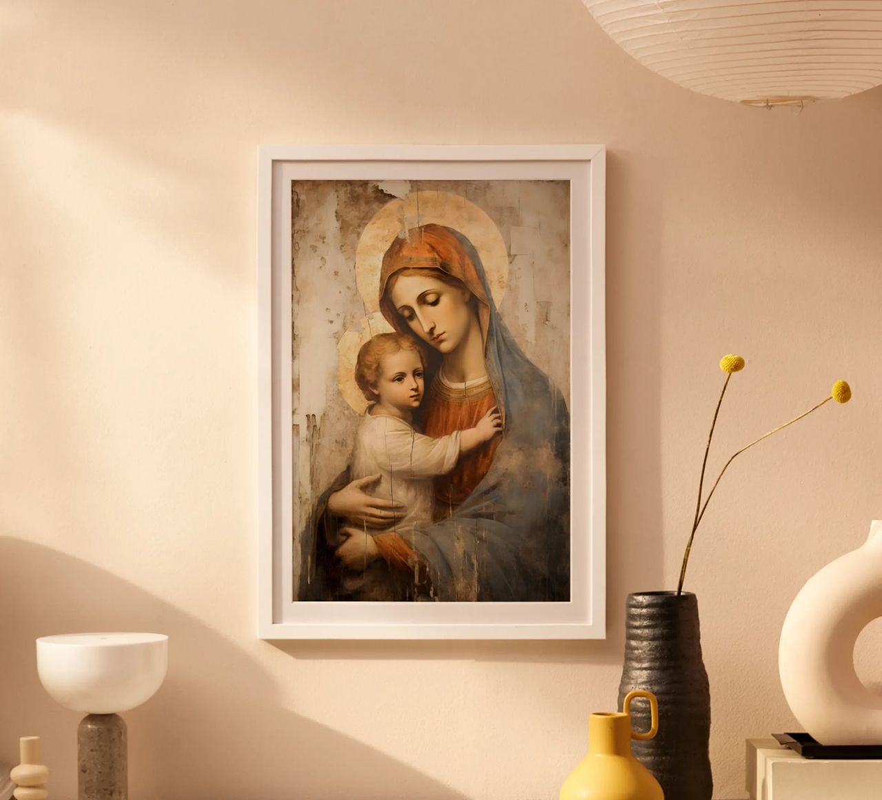 Mère de Dieu à l'enfant poster de Carinaprint