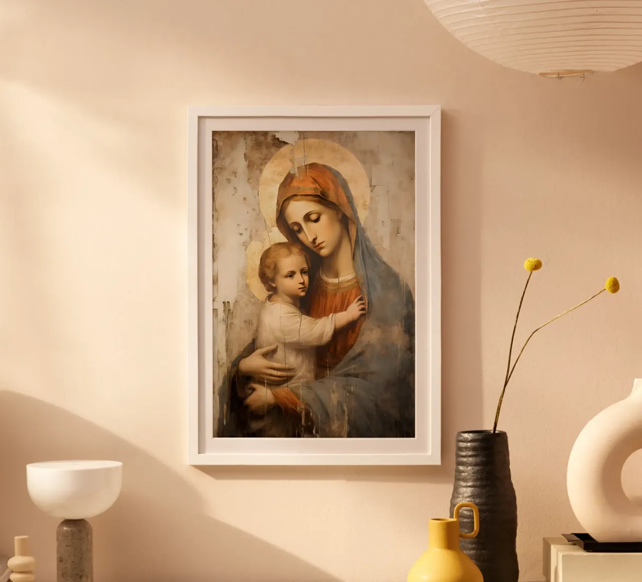 Mutter Gottes mit Kind Hahnemühle von Carinaprint