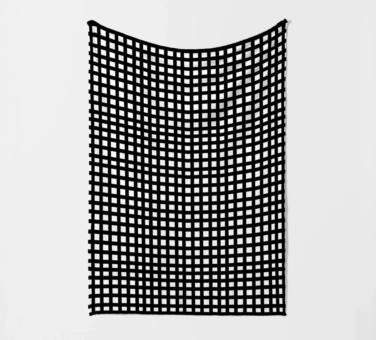 Black square mesh grid coperta in pile da baobabprintstore