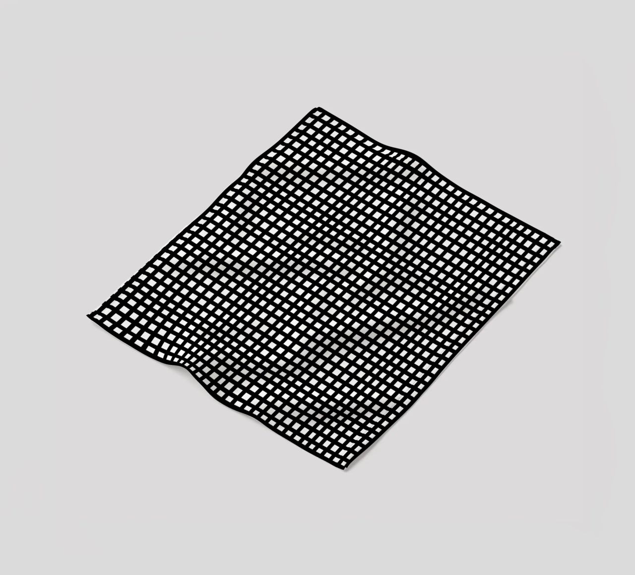 Black square mesh grid coperta in pile da baobabprintstore