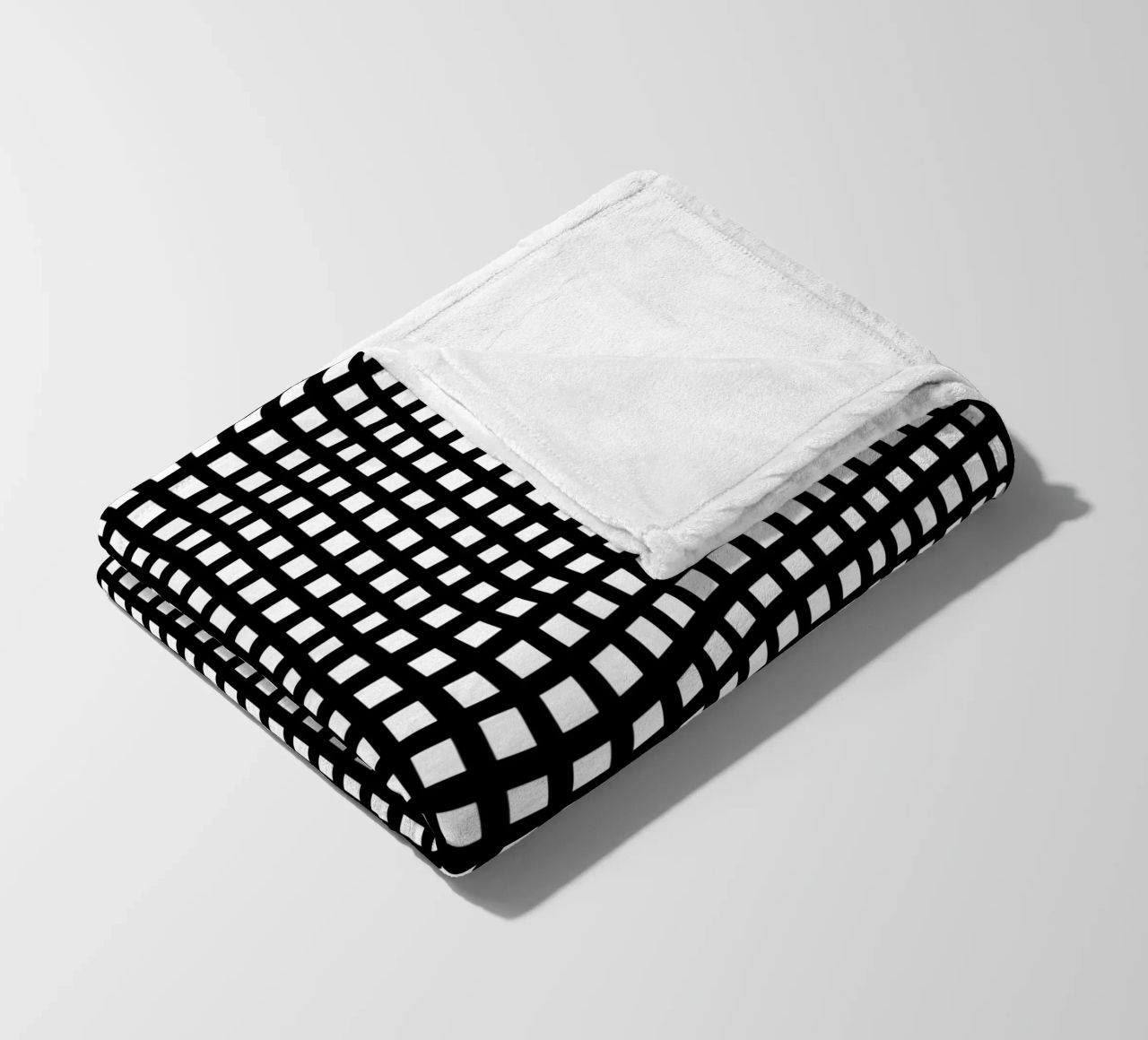 Black square mesh grid coperta in pile da baobabprintstore