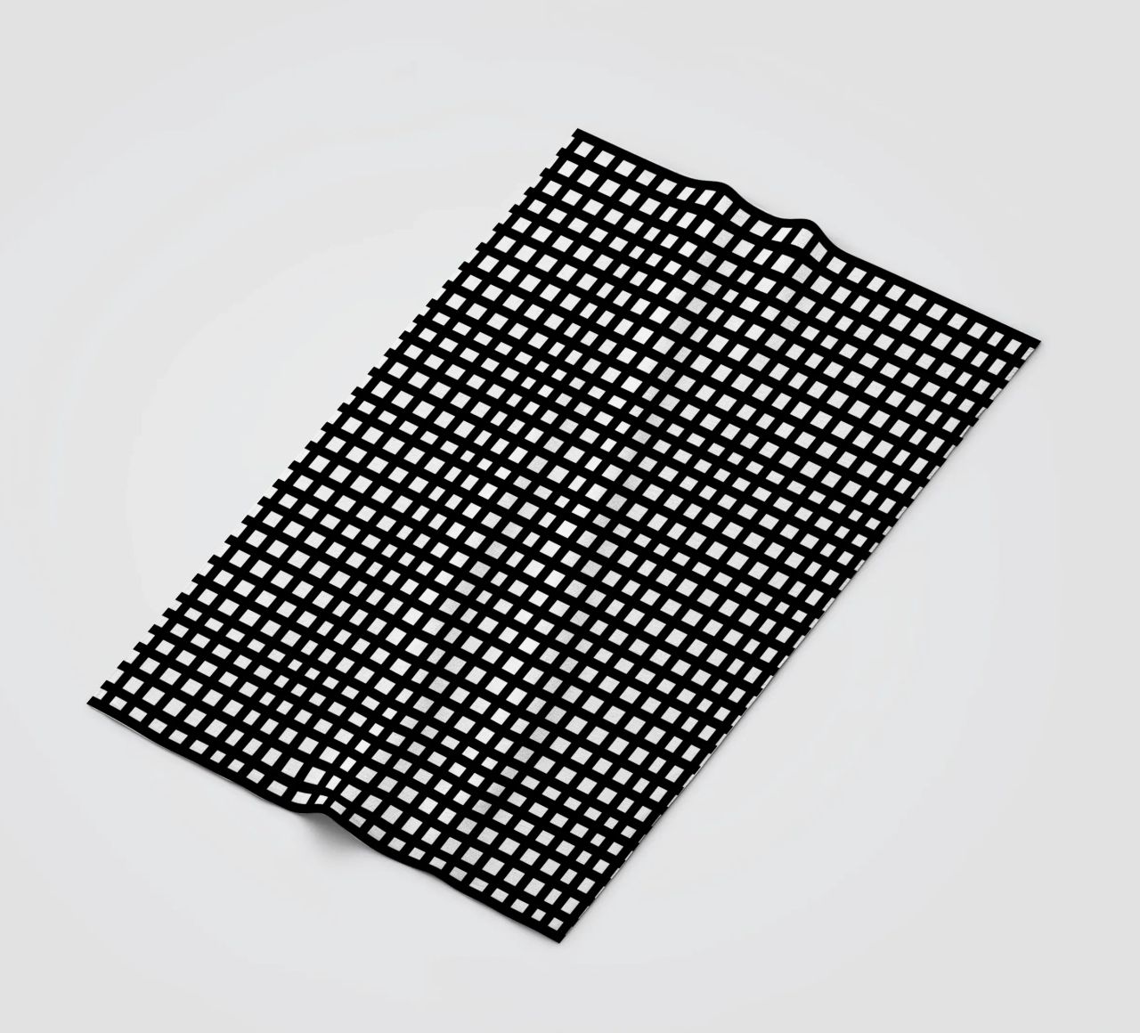 Black square mesh grid coperta in pile da baobabprintstore