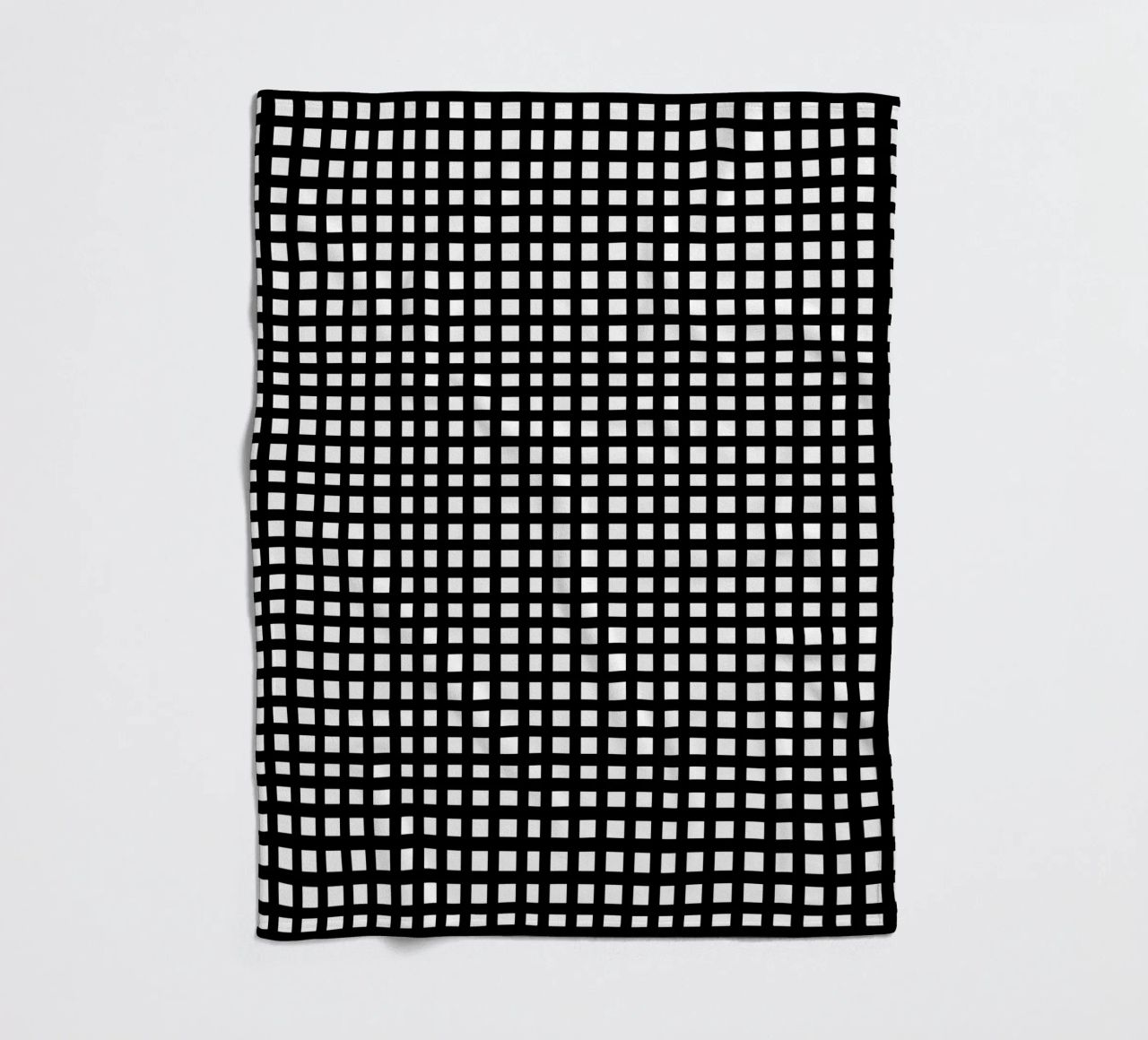 Black square mesh grid coperta in pile da baobabprintstore