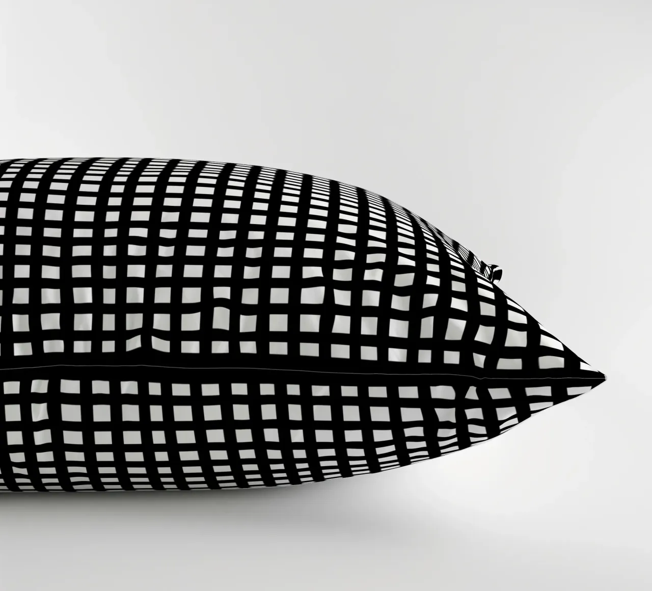 Black square mesh grid cojín de baobabprintstore